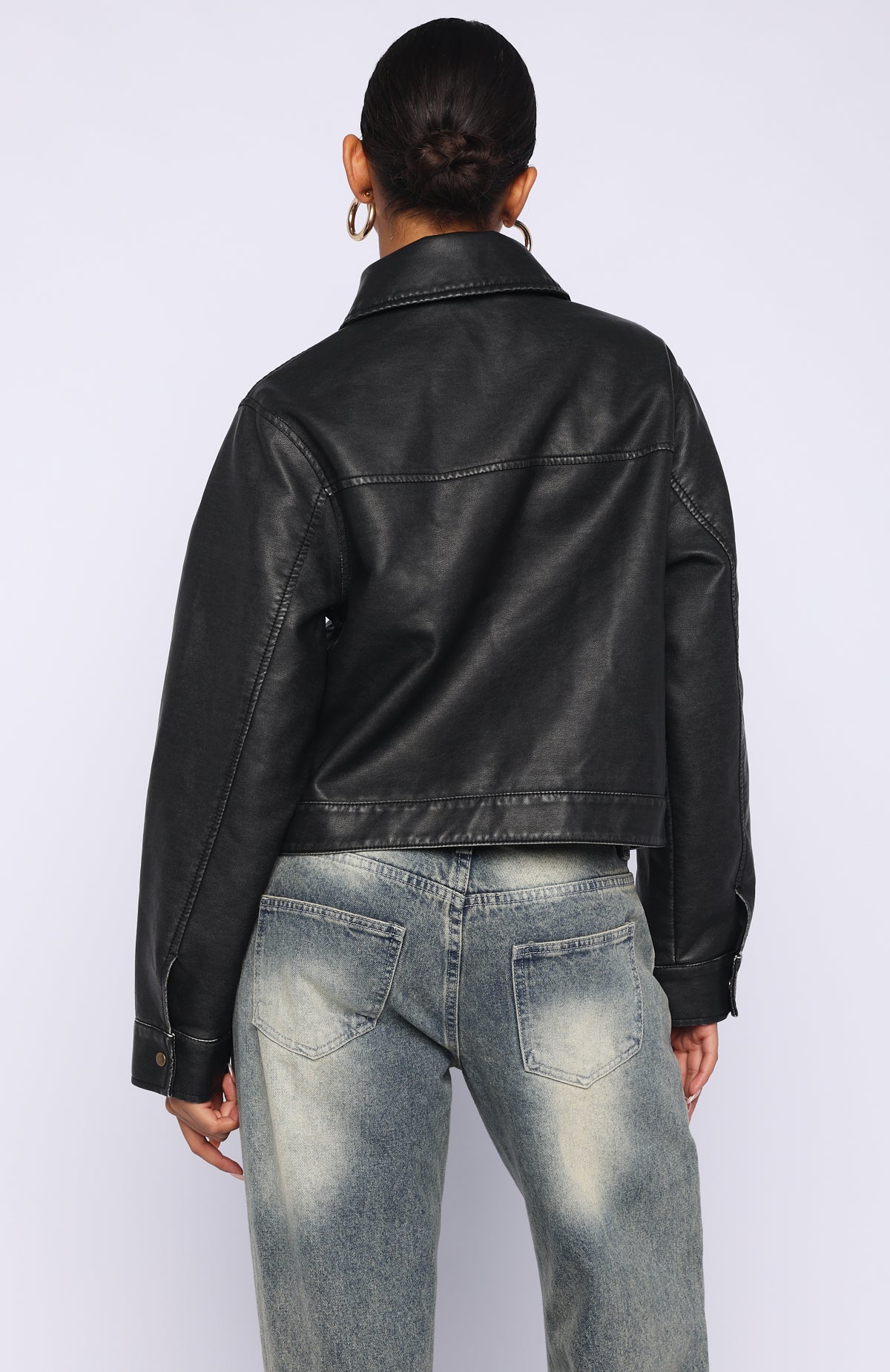 I Know Love PU Jacket Black - Image 3