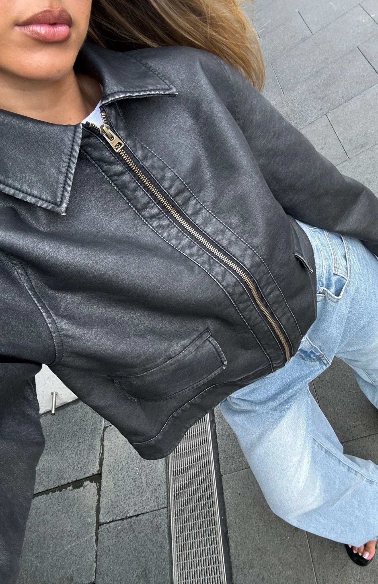 I Know Love PU Jacket Black - Image 7