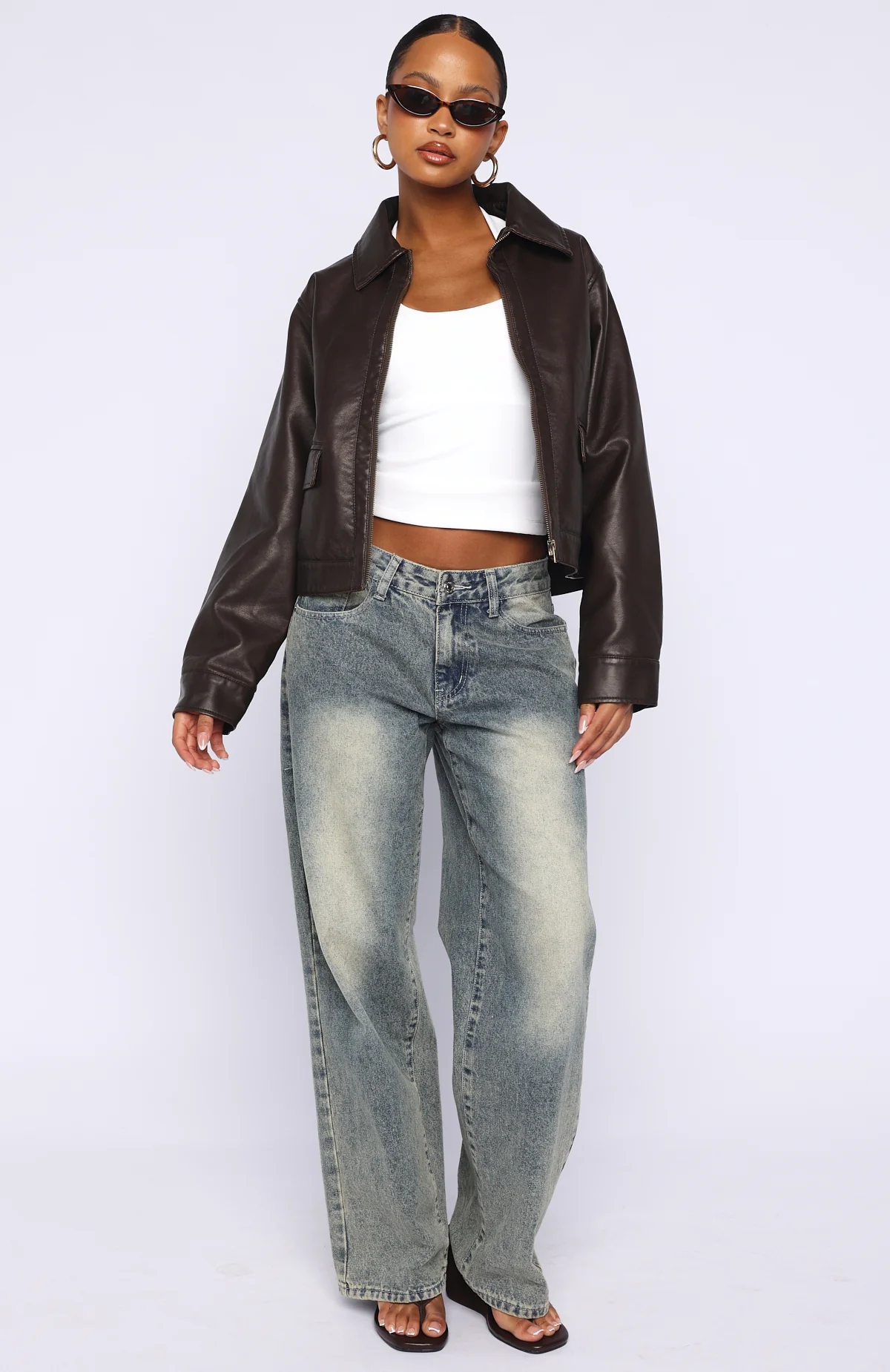 I Know Love PU Jacket Chocolate - Image 6