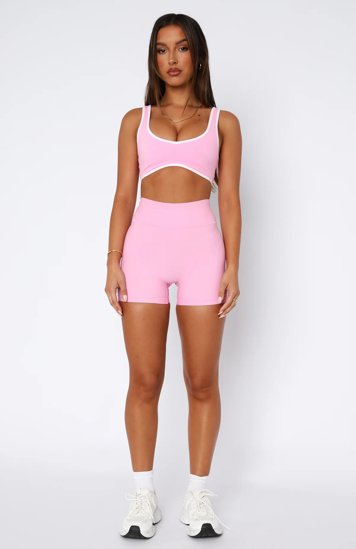 I'll Prove It Sports Crop Baby Pink/White - Image 5