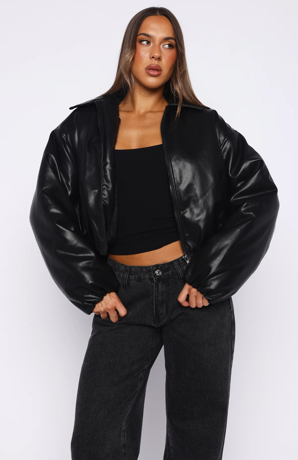 I'm A Mess PU Jacket Black - Image 2