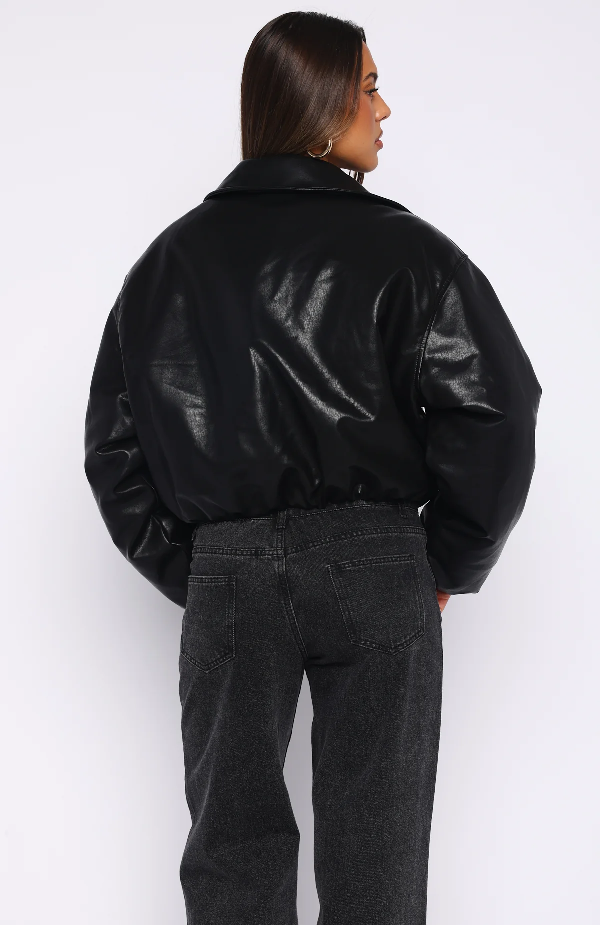 I'm A Mess PU Jacket Black - Image 4