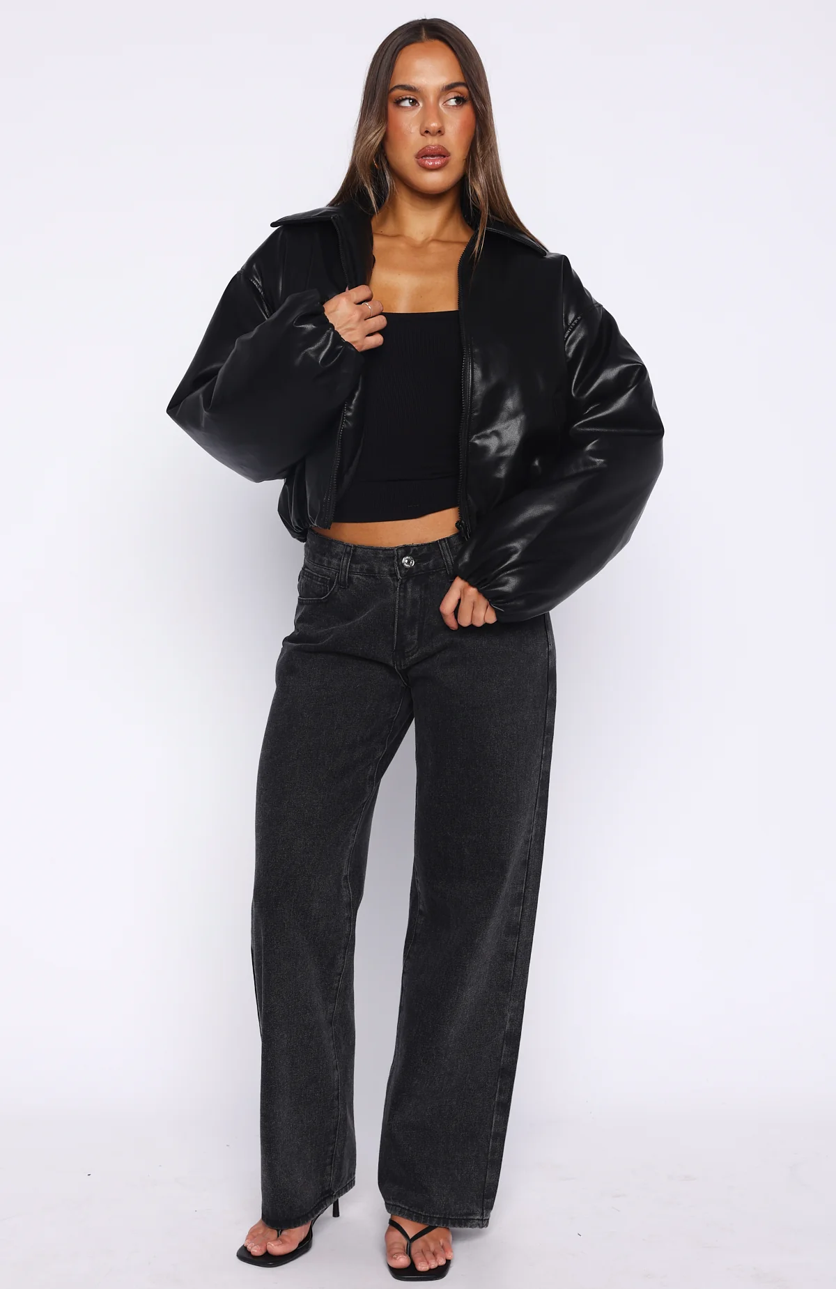 I'm A Mess PU Jacket Black - Image 5