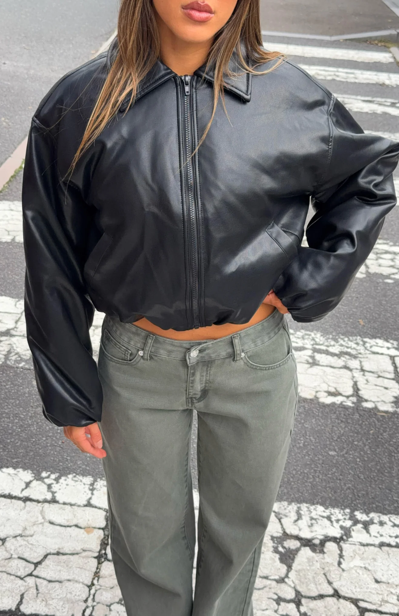 I'm A Mess PU Jacket Black - Image 6