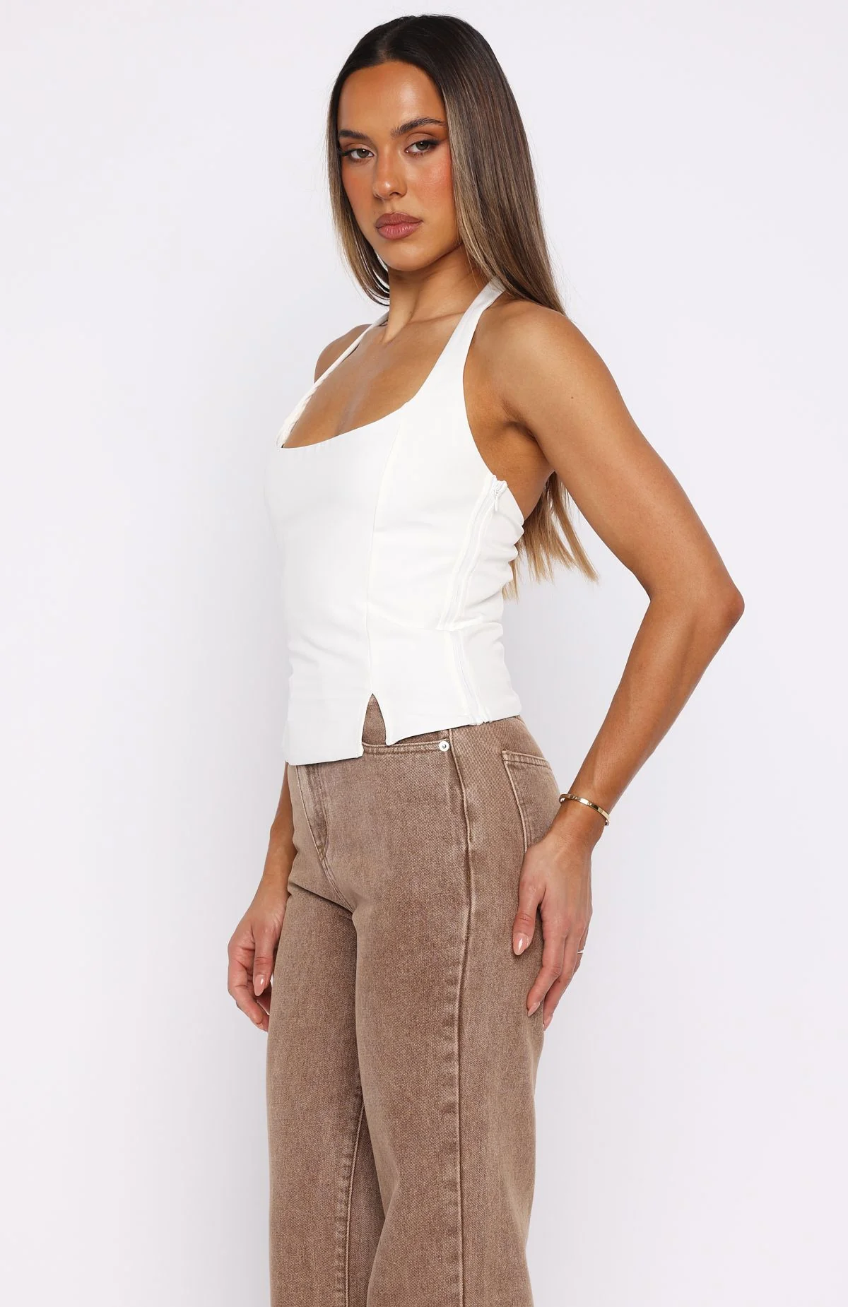 I'm Next Halter Top Off White - Image 4