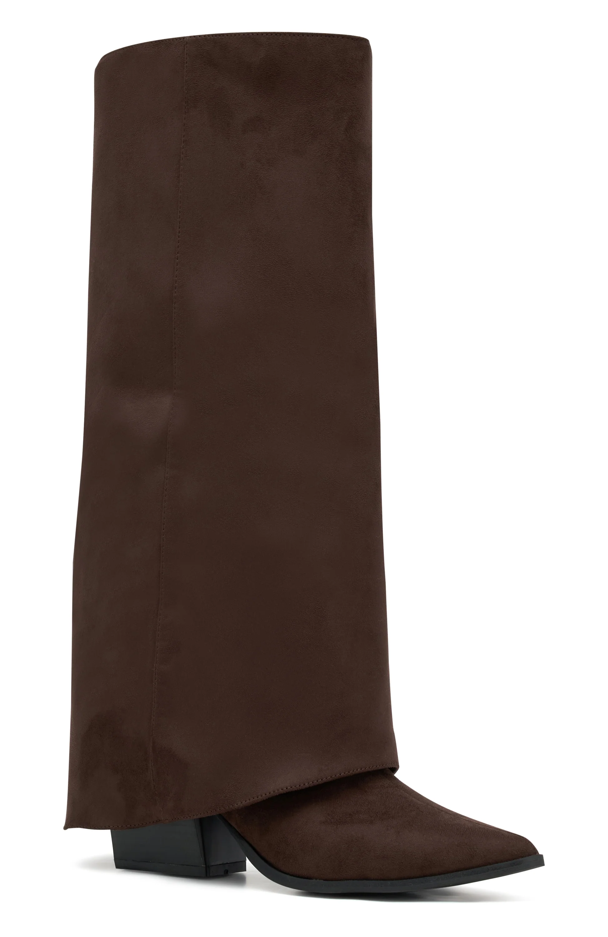 I'm That Girl Knee High Boots Chocolate Faux Suede - Image 2