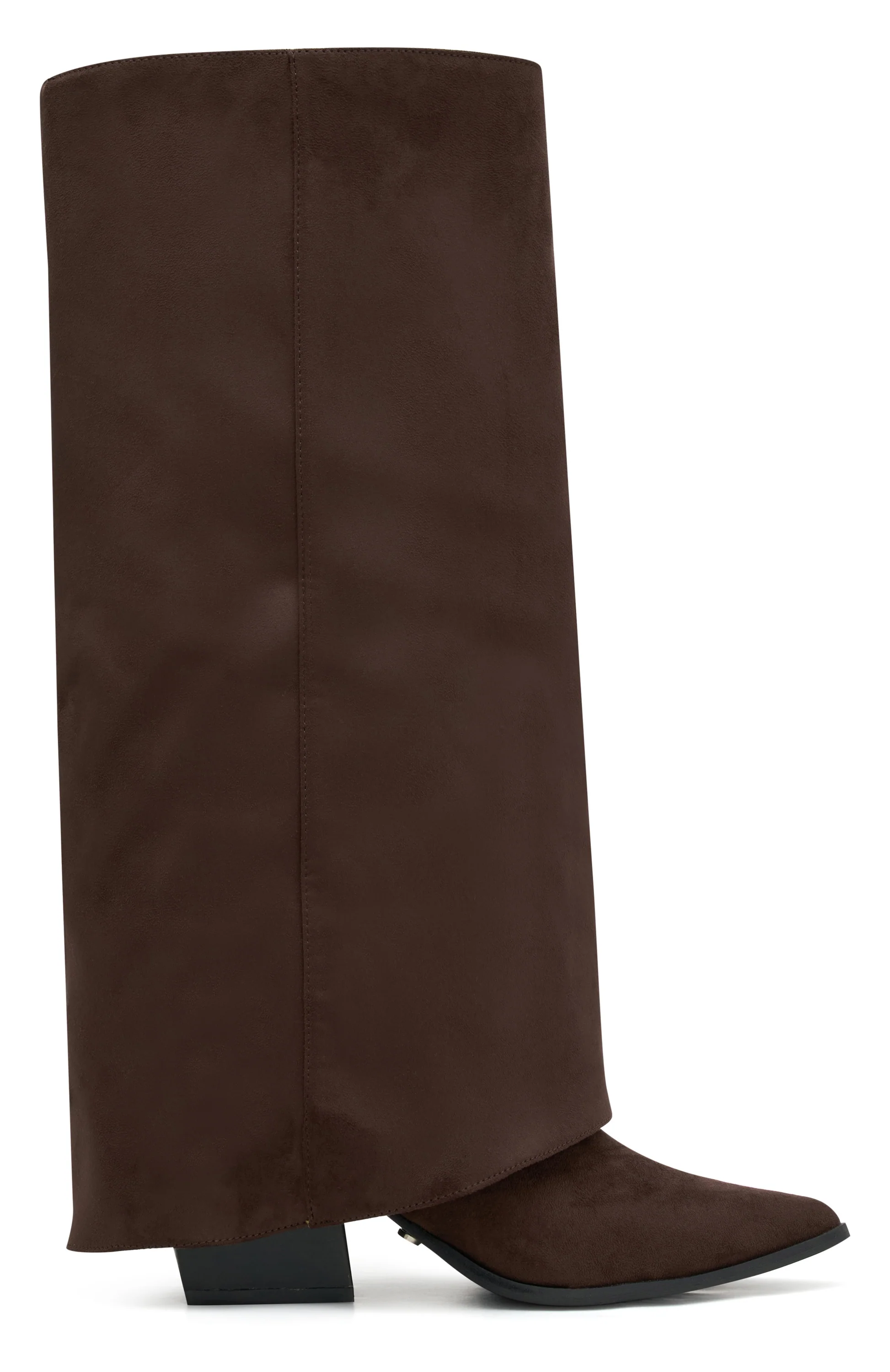 I'm That Girl Knee High Boots Chocolate Faux Suede - Image 3