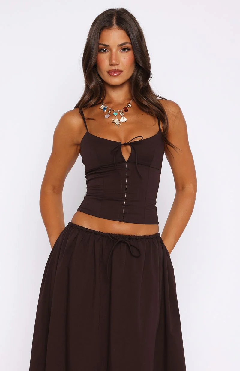 I'm Too Shy Corset Top Chocolate - Image 3