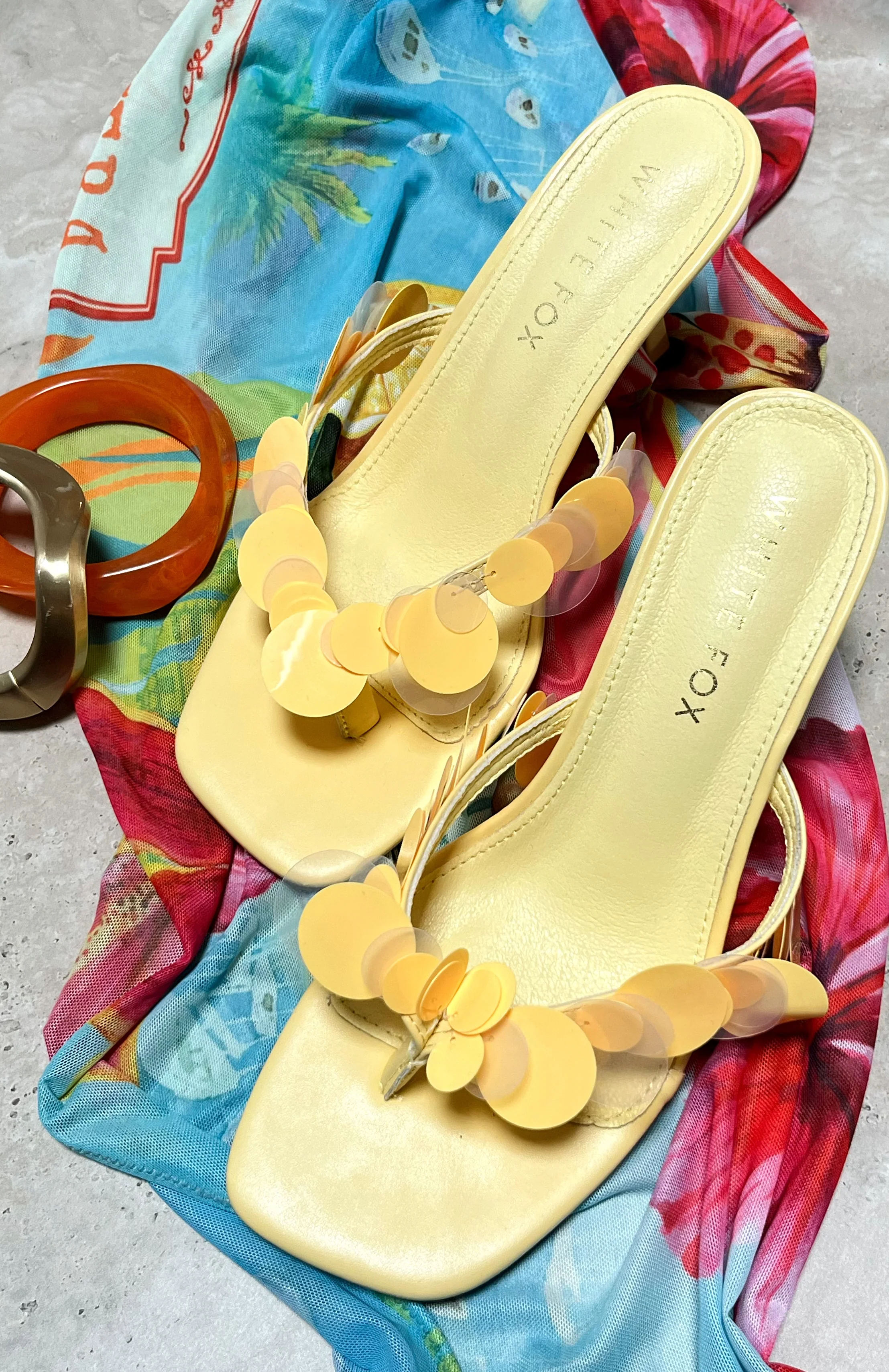 Imogen Sequin Mules Lemon - Image 4