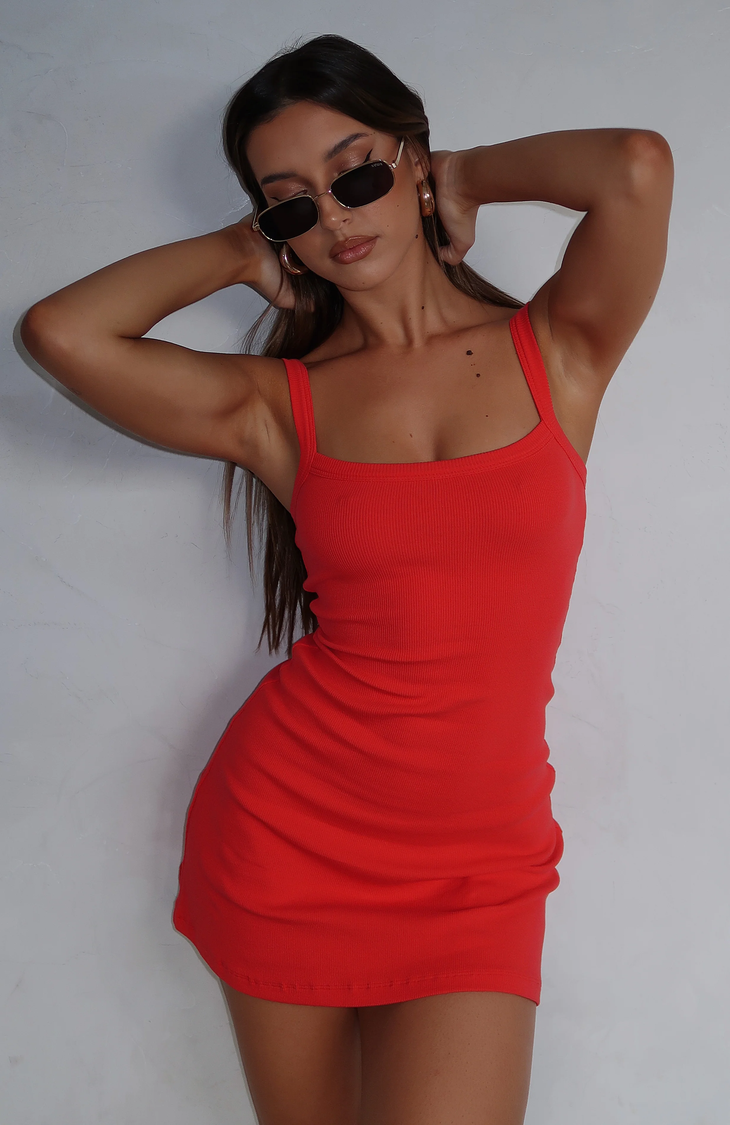 In This Moment Ribbed Mini Dress Red - Image 6