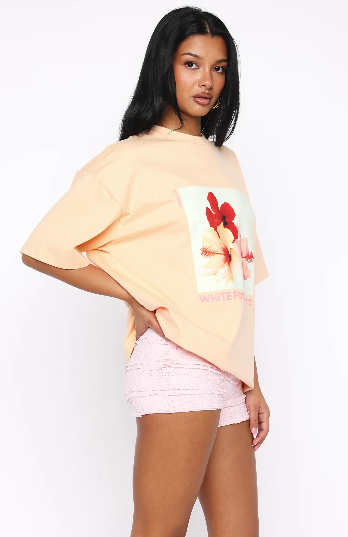 In With The New Oversized Tee Peach - Image 3