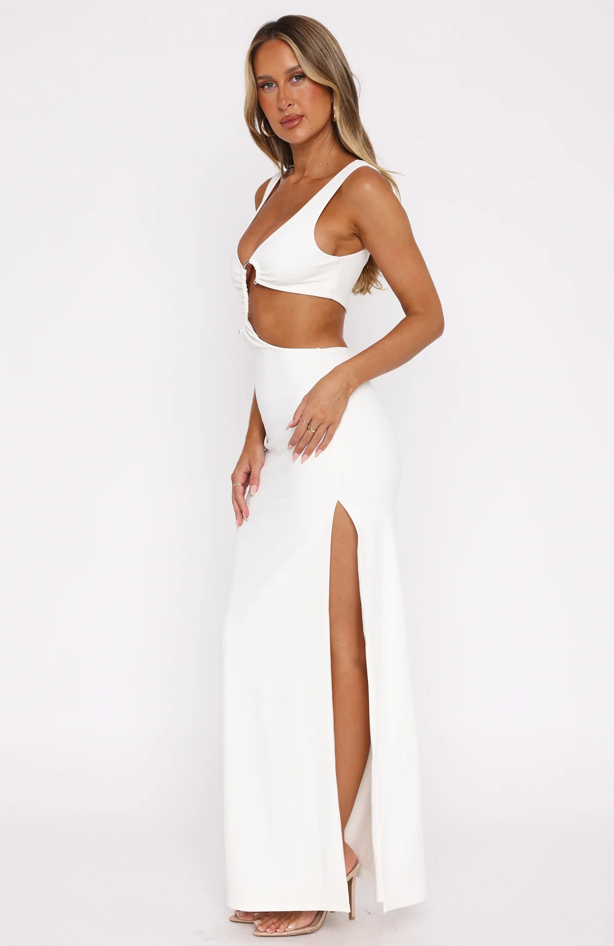 It Feels Wrong Maxi Dress Off White - Image 3