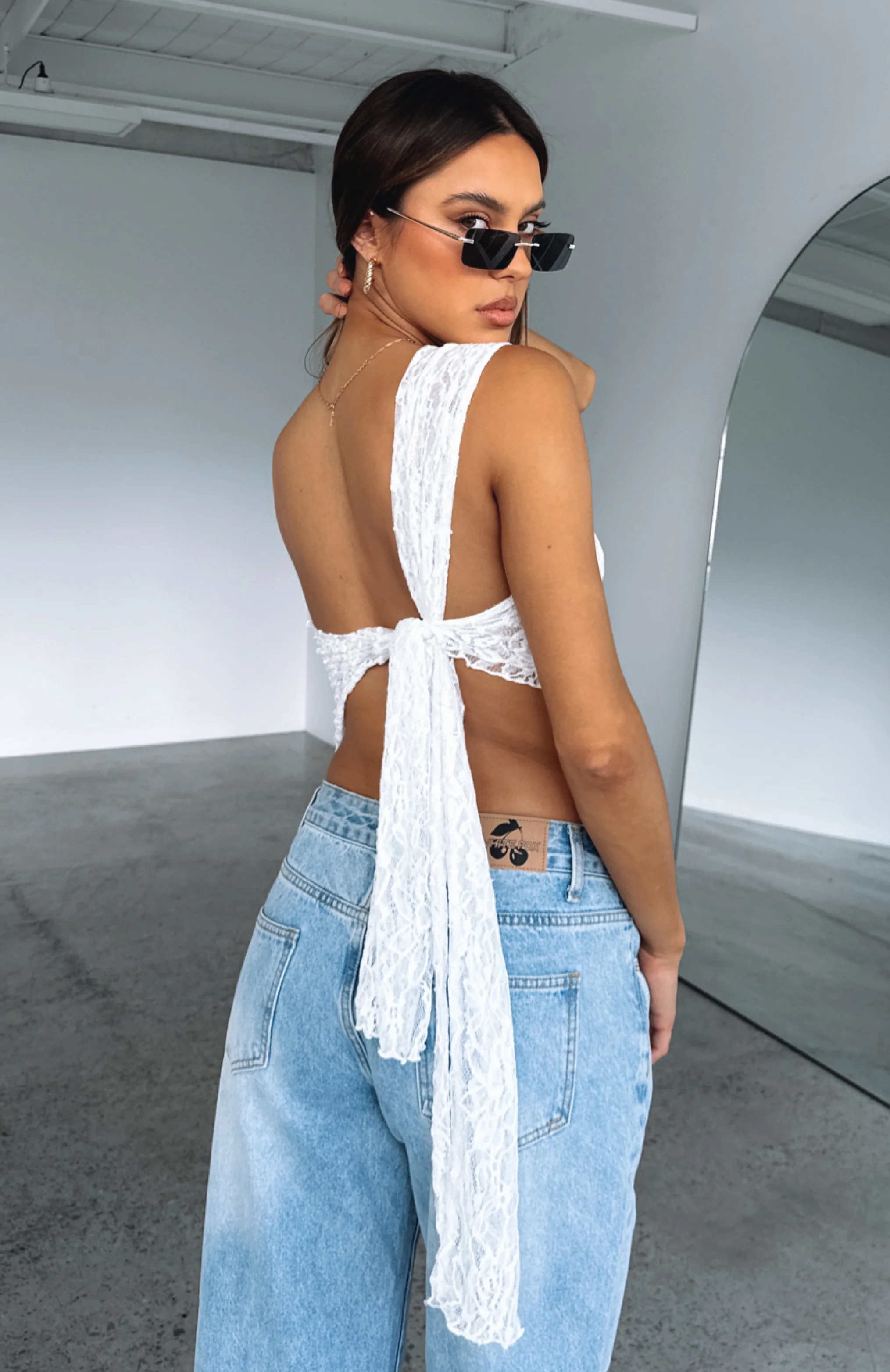It's A Love Story Lace Top White - Image 5