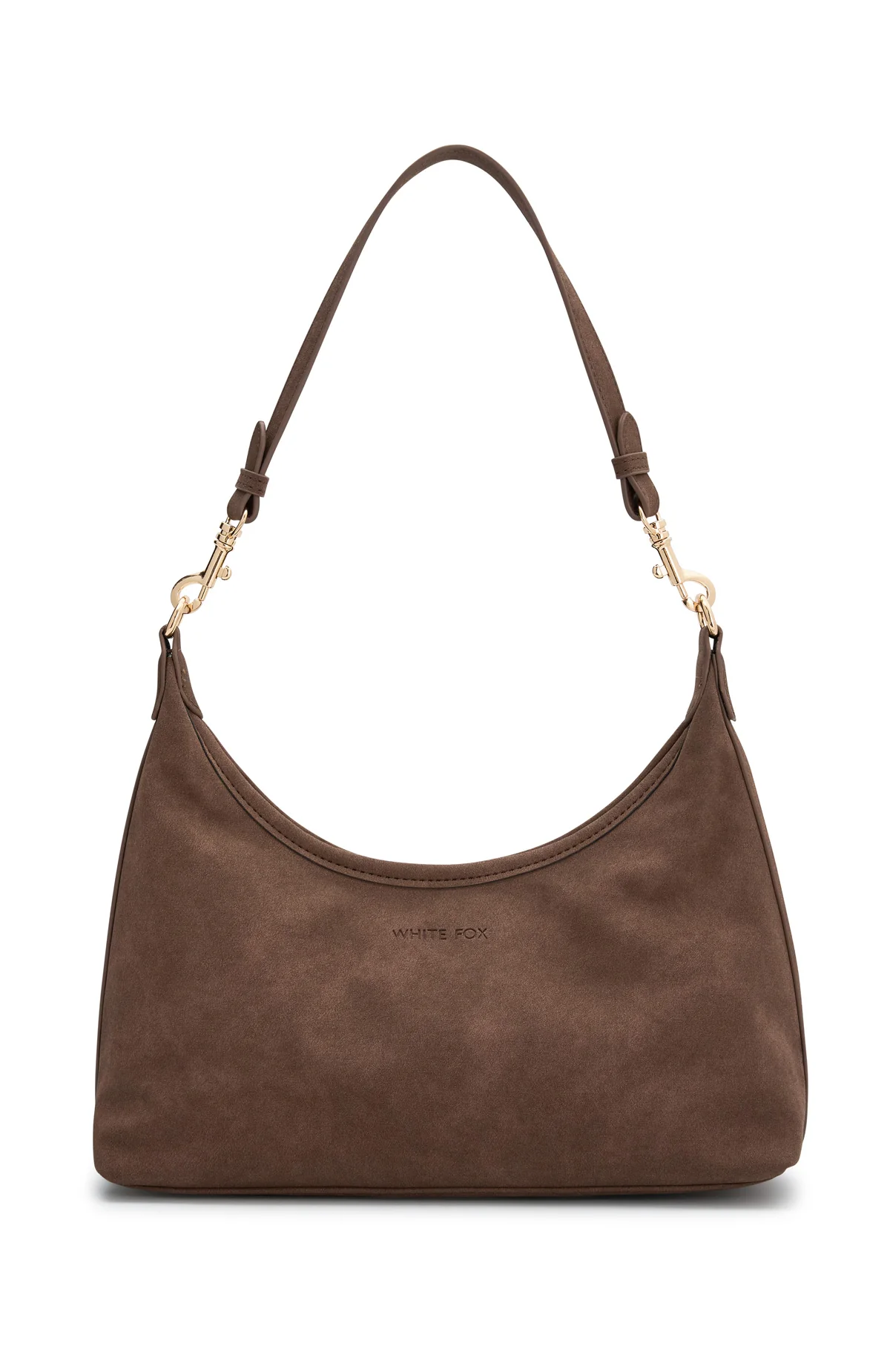 Jane Shoulder Bag Chocolate Faux Suede - Image 5