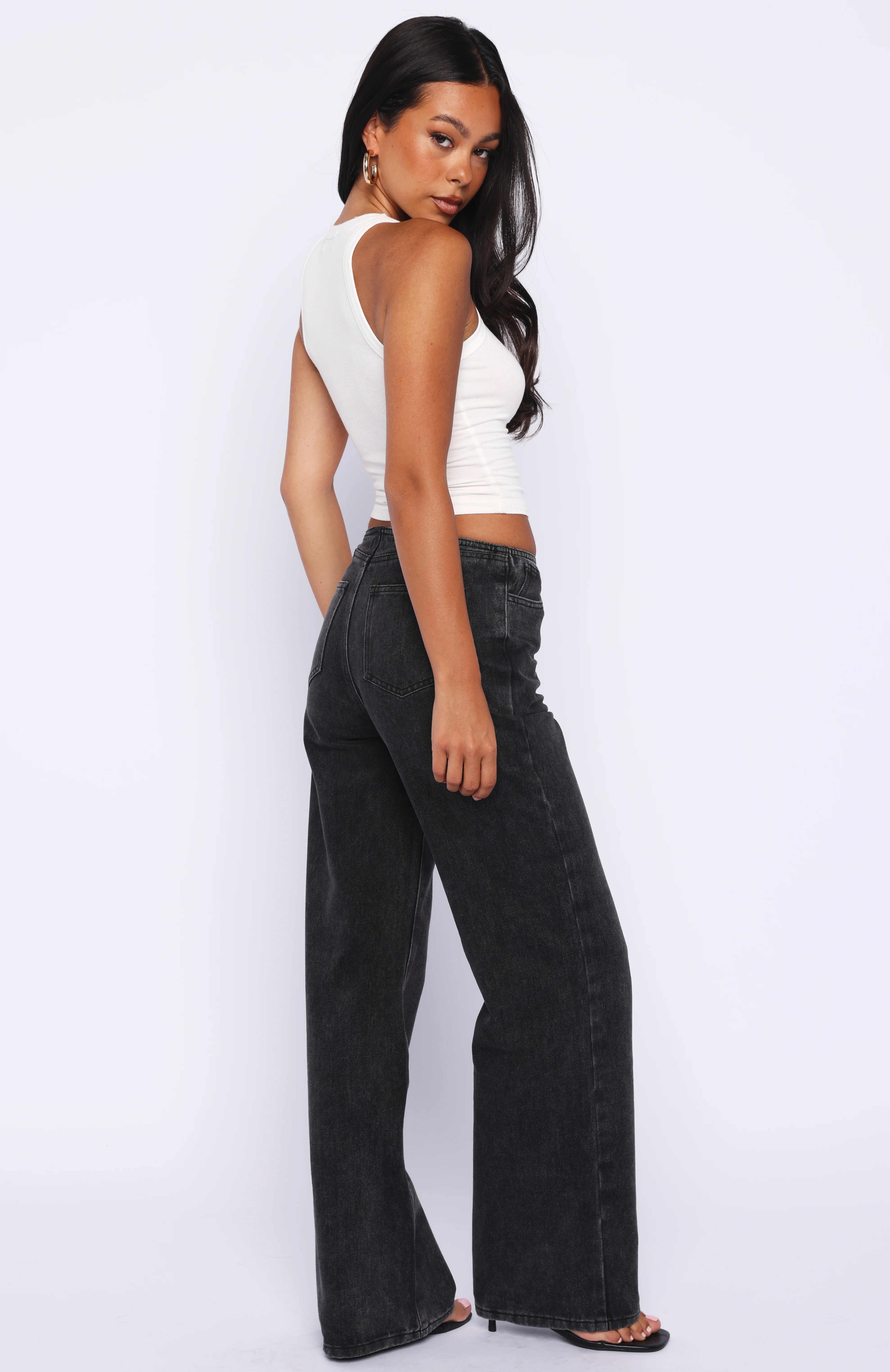 Jasmine Mid Rise Straight Leg Jeans Black Acid - Image 4