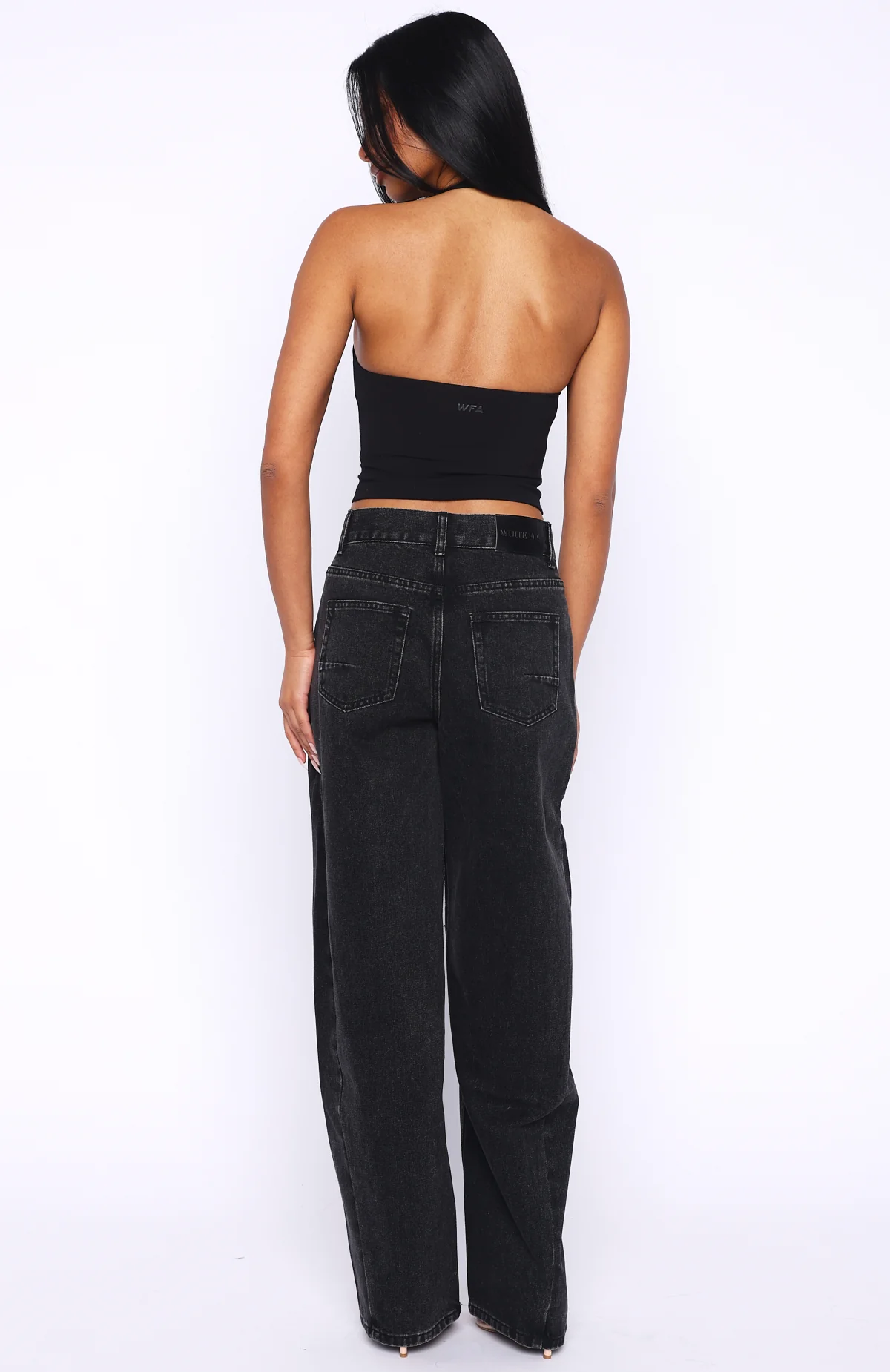 Jessica Mid Rise Barrel Leg Jeans Black Acid - Image 4