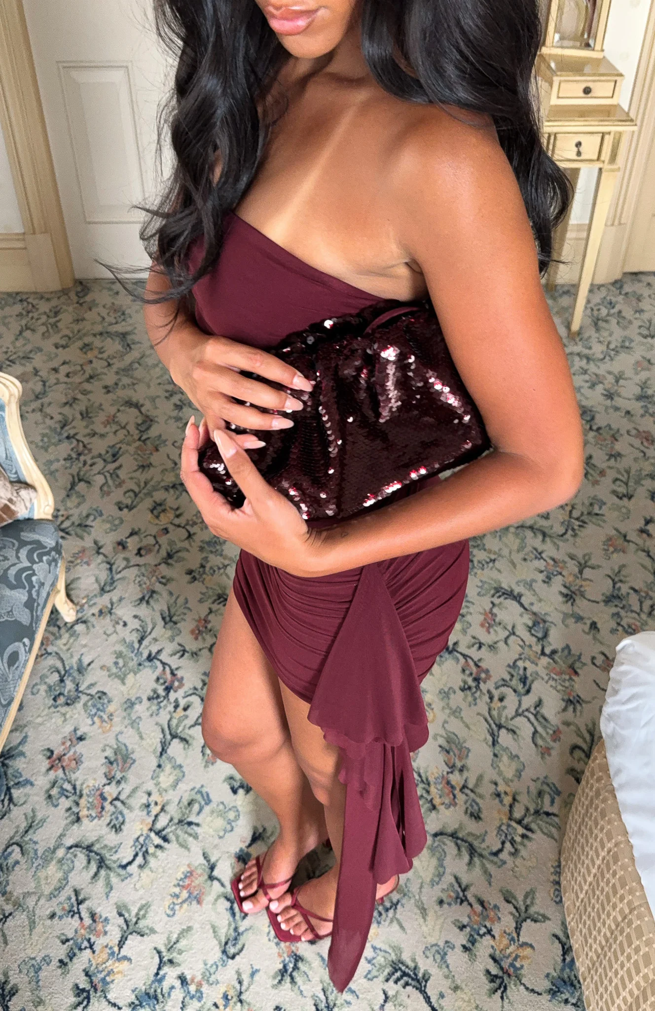 June Clutch Bag Burgundy - Image 3