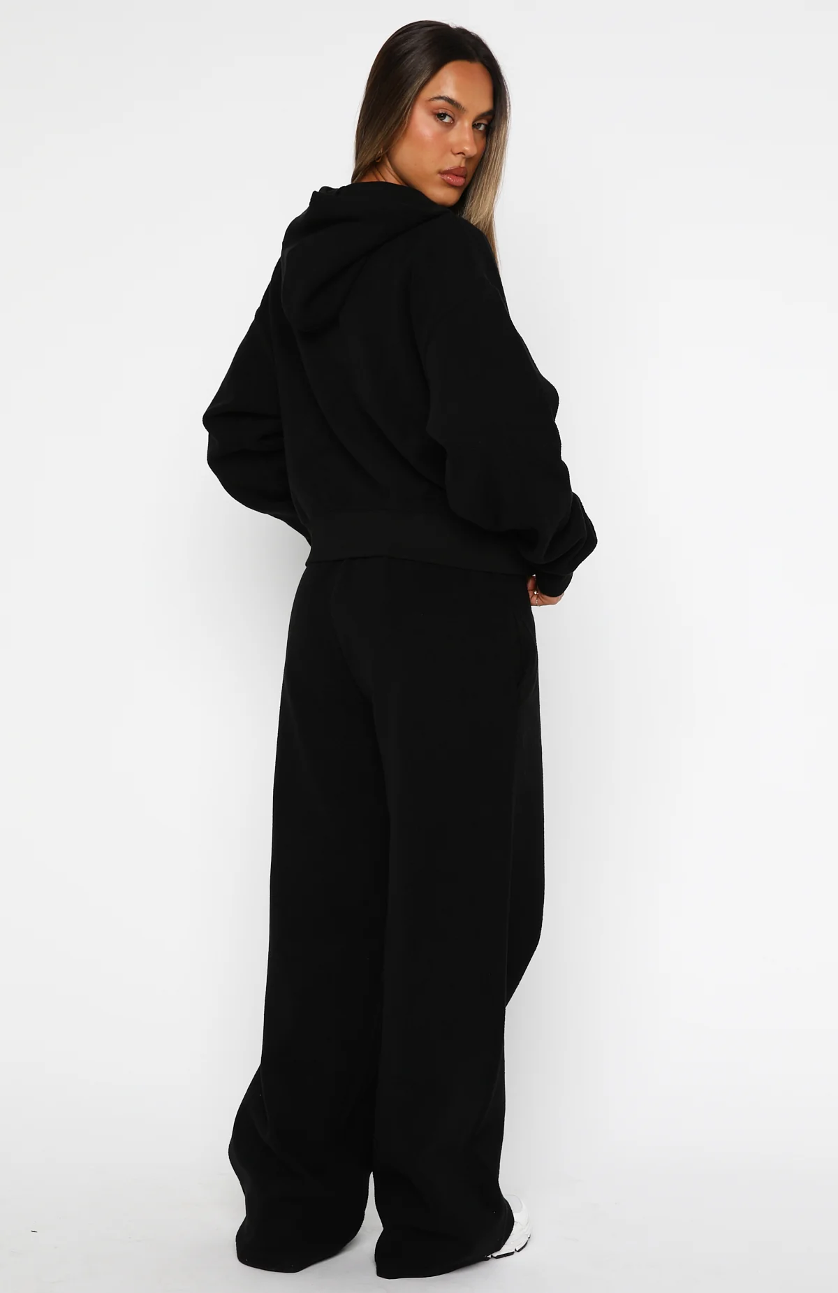 Just For Now Fleece Wide Leg Sweatpants Black - Image 4