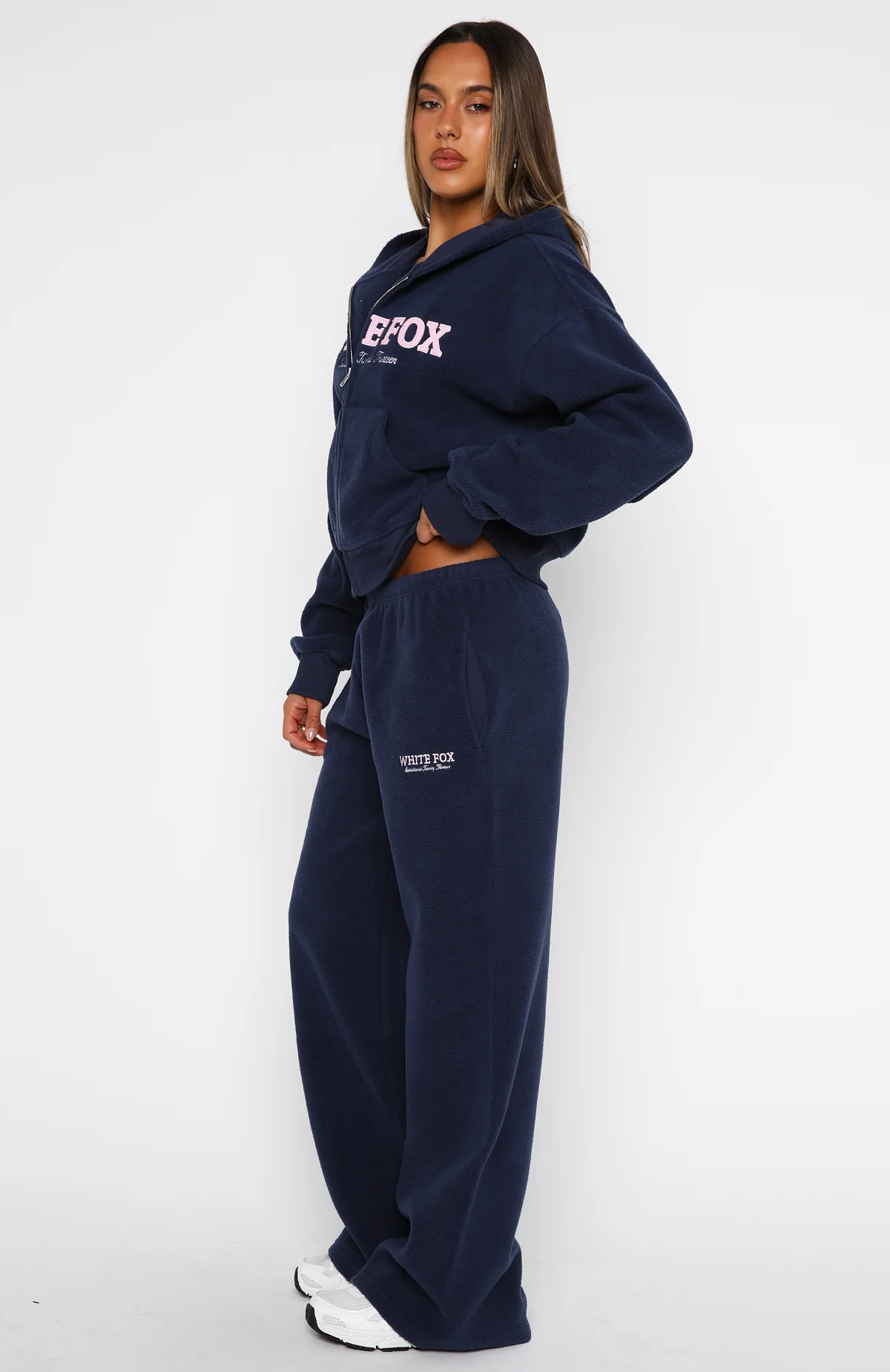 Just For Now Fleece Wide Leg Sweatpants Navy - Image 3