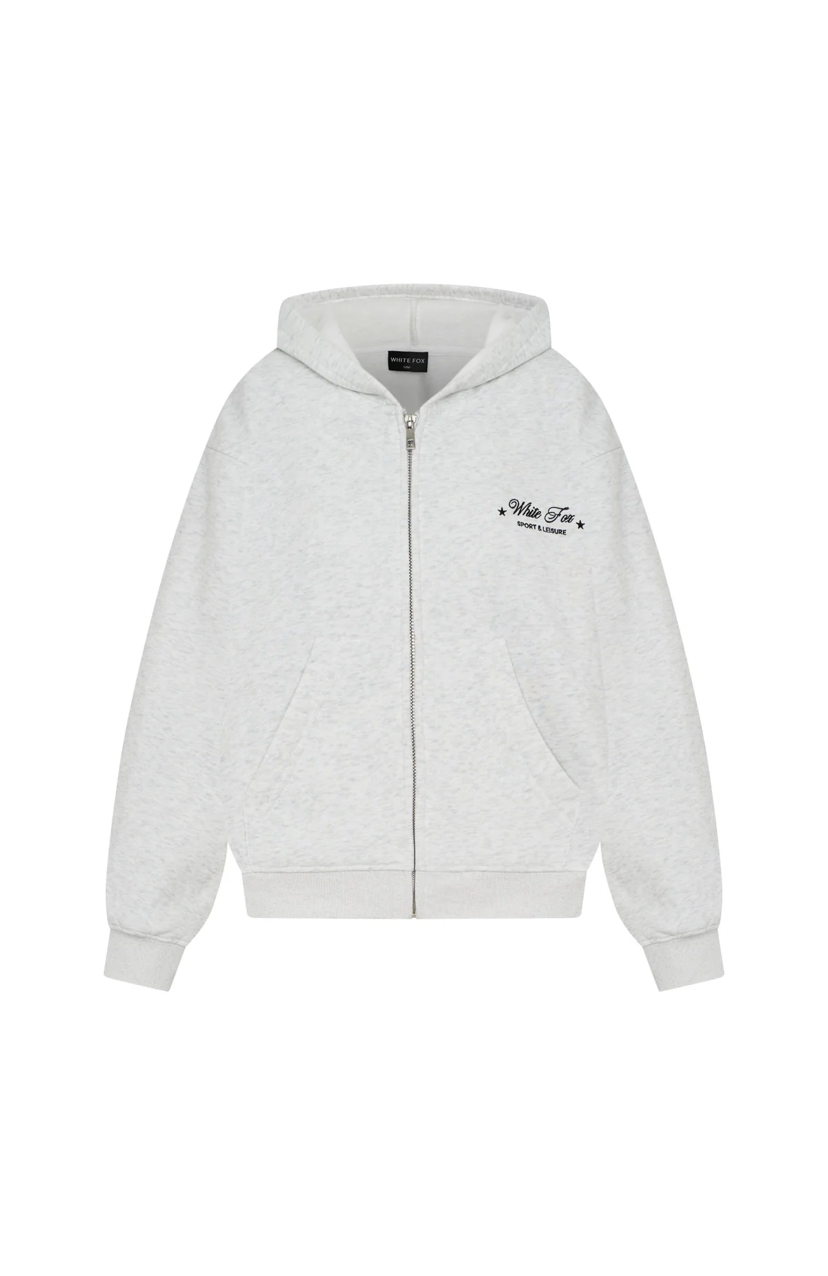 Just Try Again Boxy Zip Front Hoodie Grey Marle - Image 6