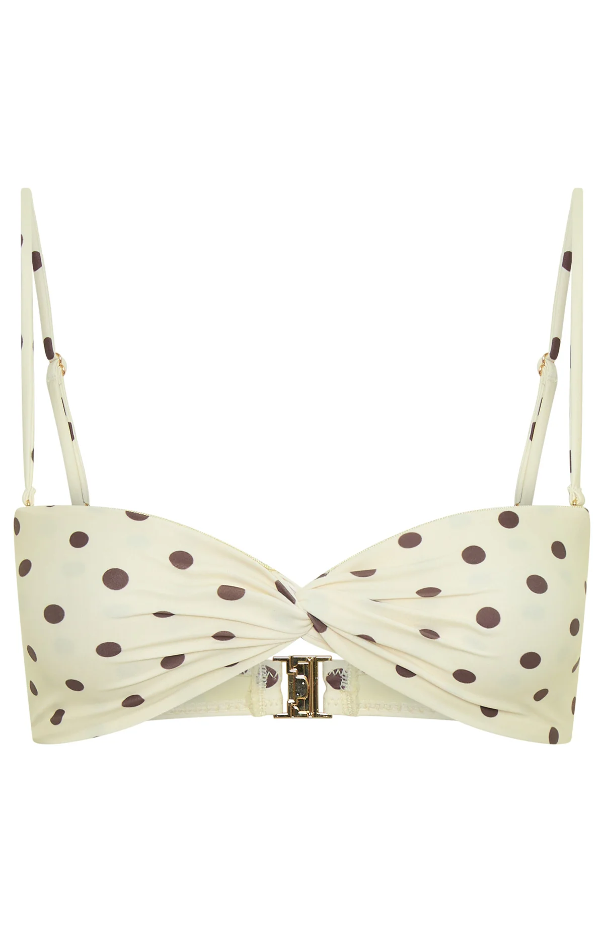 Kaya Bikini Top Cream/Choc Polka Dot - Image 8