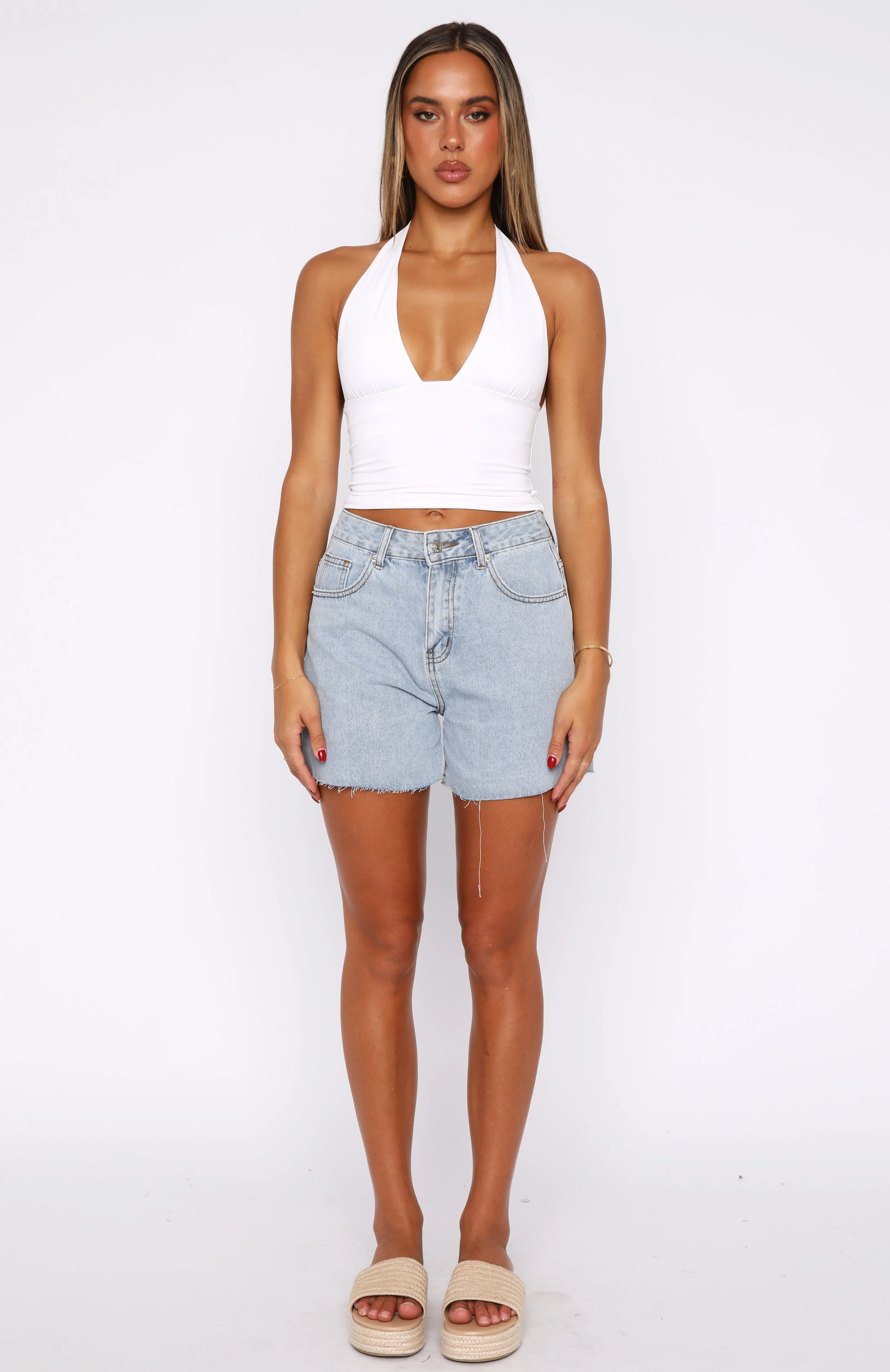 Keep It Brief Denim Shorts Light Blue - Image 5
