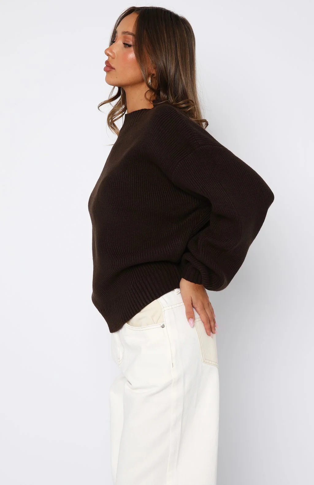 Keep It Classic Knit Sweater Chocolate - Image 3