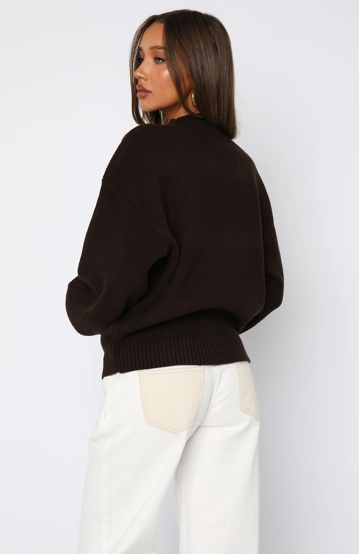 Keep It Classic Knit Sweater Chocolate - Image 4