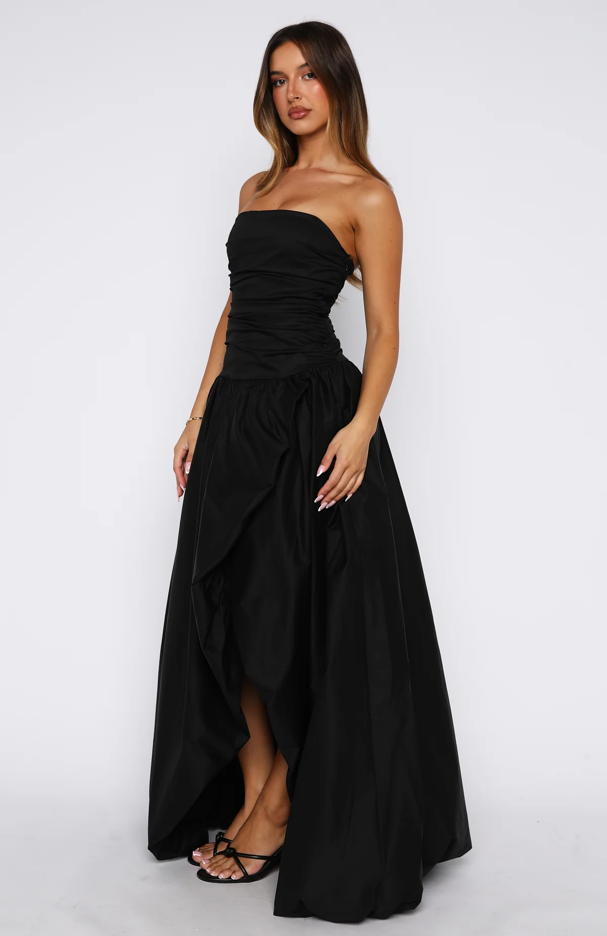 Keep My Promise Strapless Maxi Dress Black - Image 3