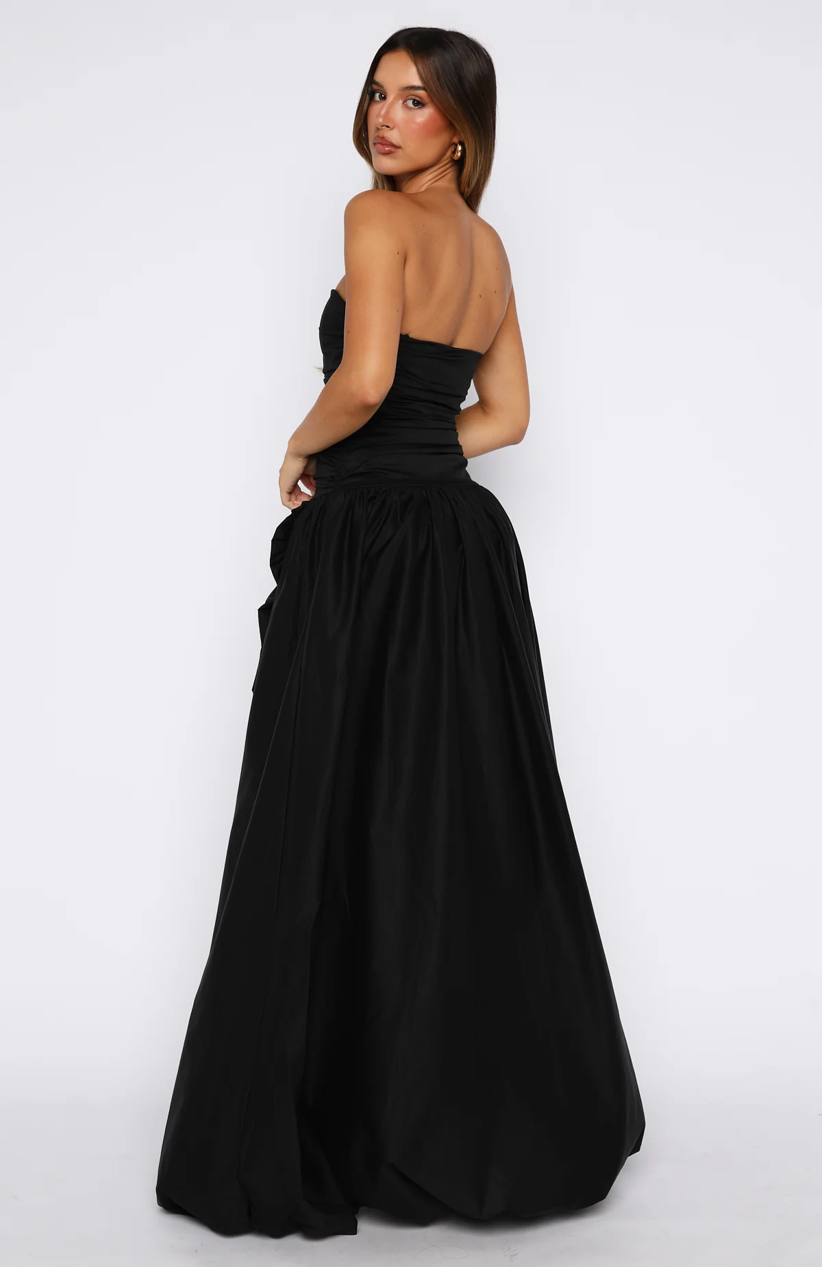 Keep My Promise Strapless Maxi Dress Black - Image 4