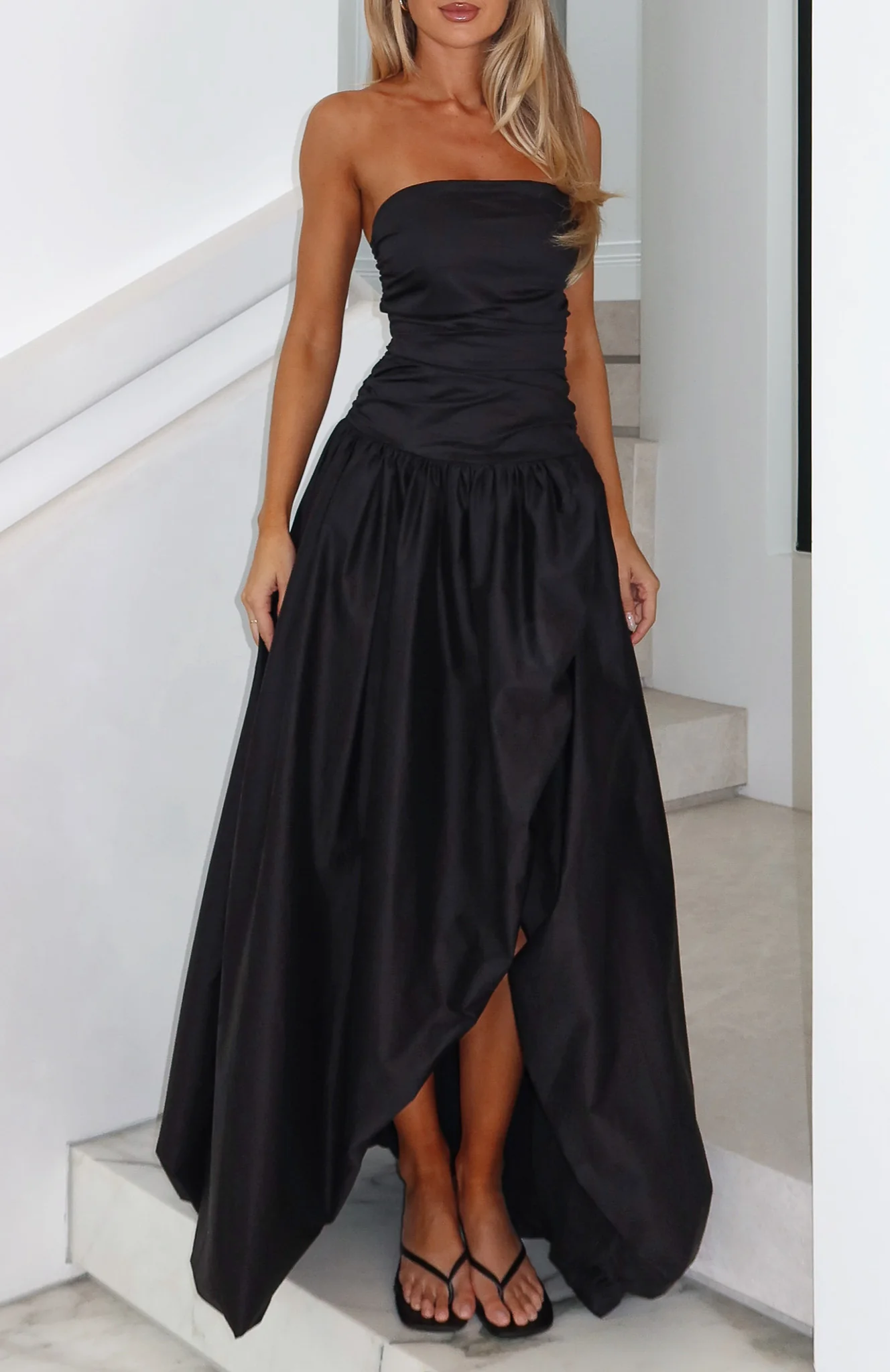 Keep My Promise Strapless Maxi Dress Black - Image 5