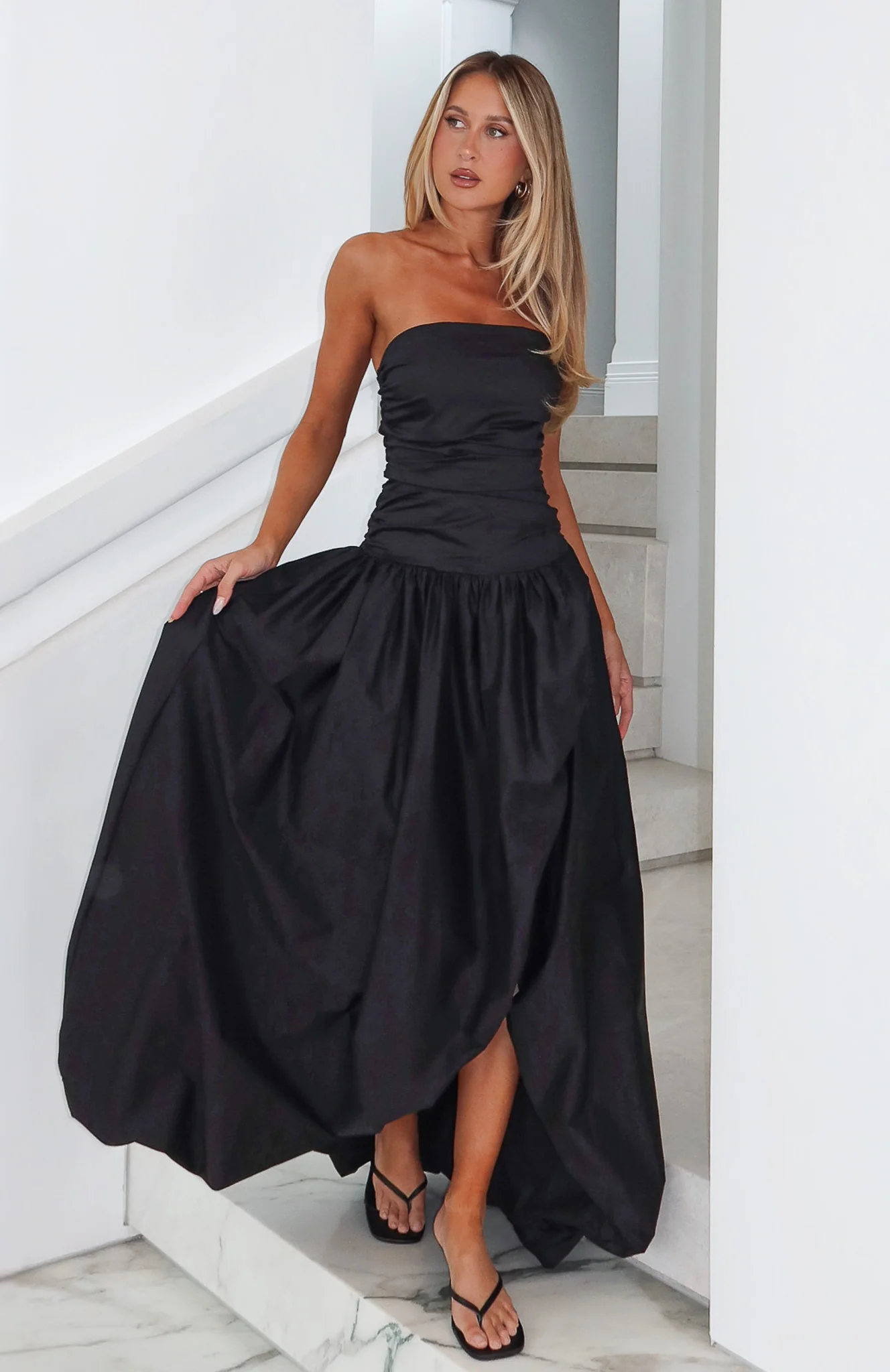 Keep My Promise Strapless Maxi Dress Black - Image 6