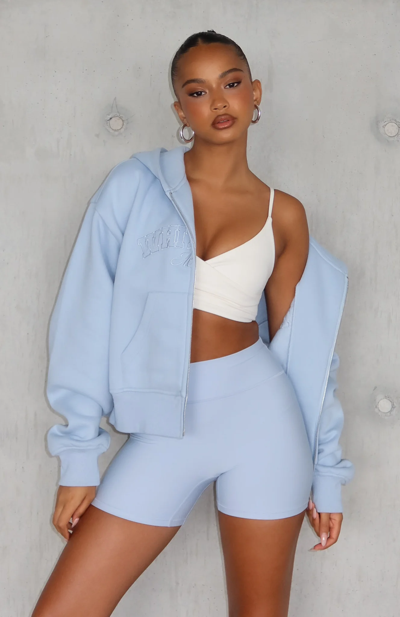 Keep Up High Waisted Shorts 4" Icy Blue - Image 7