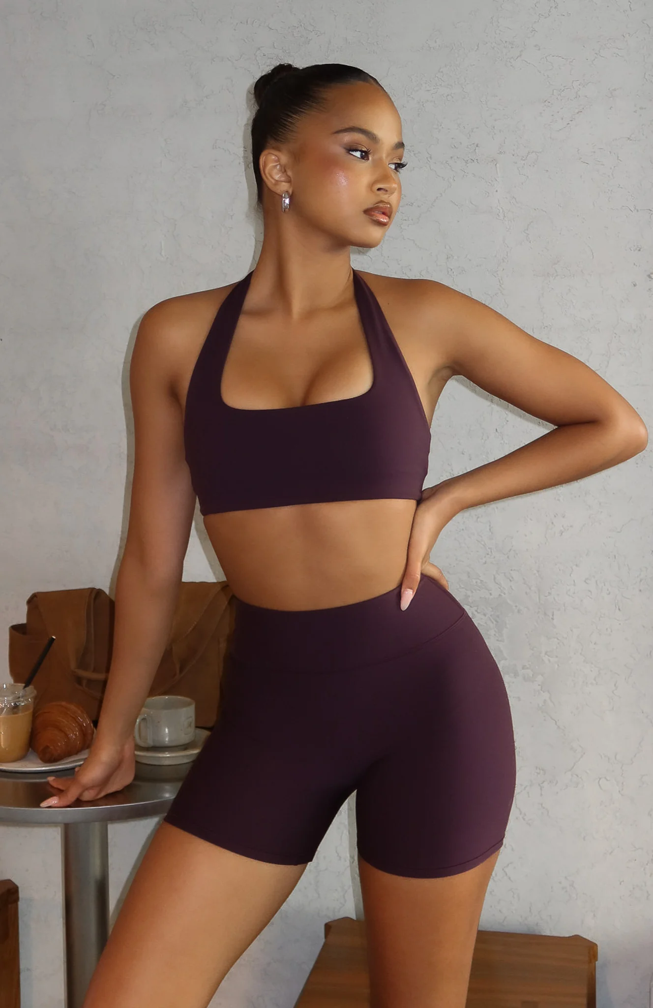 Keep Up High Waisted Shorts 4" Midnight Plum