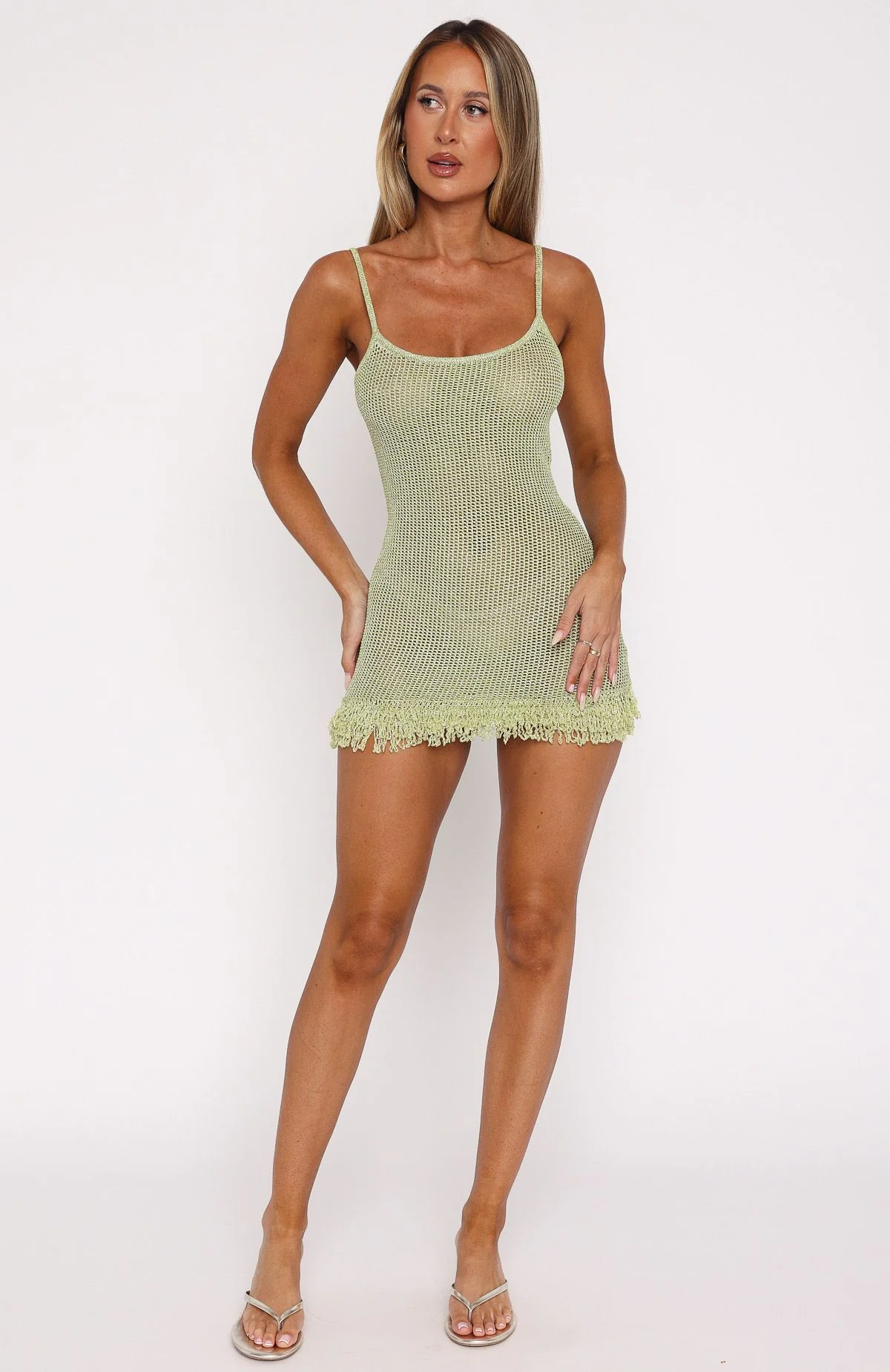 Keeping Me Awake Knit Mini Dress Apple - Image 5