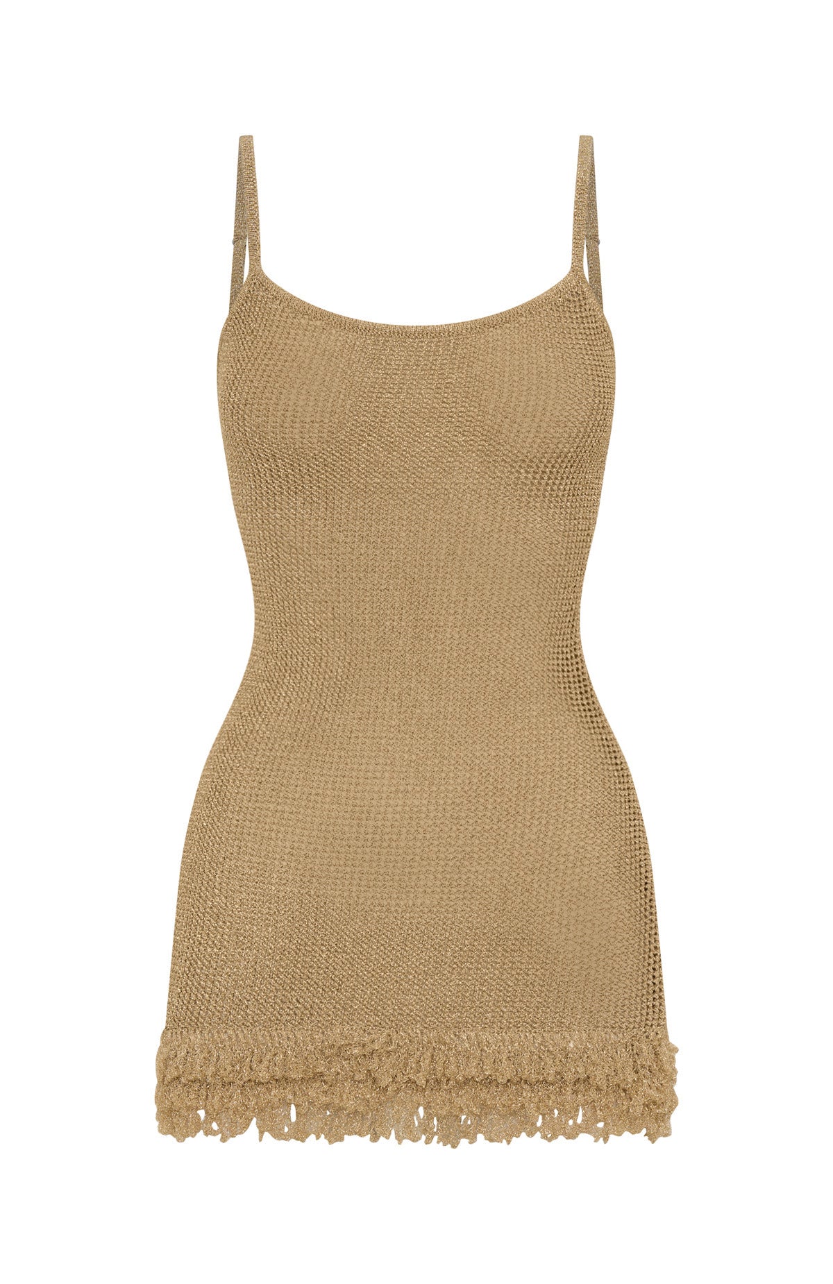 Keeping Me Awake Knit Mini Dress Gold - Image 6