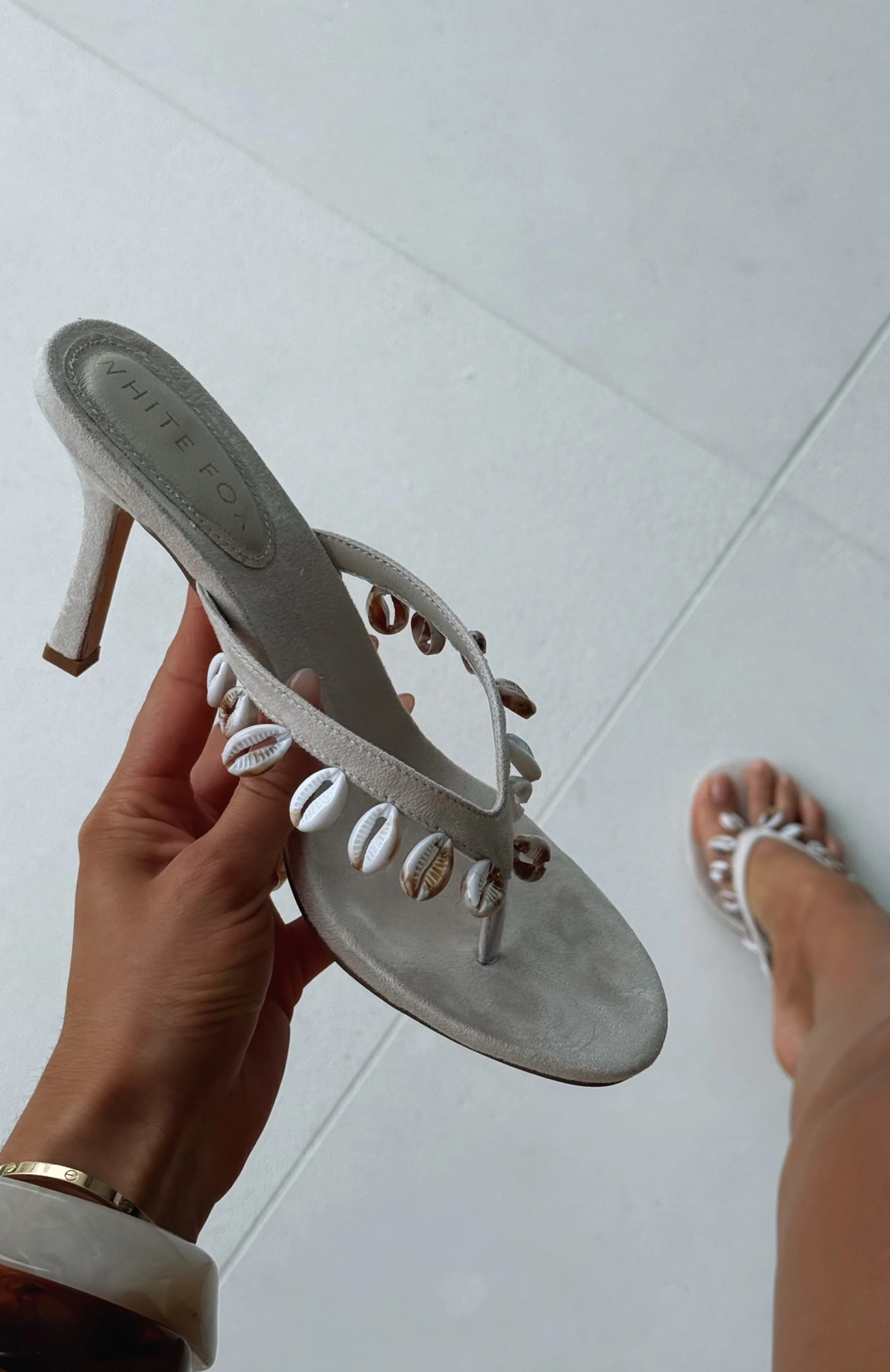 Kimberly Heels Cream Faux Suede - Image 4