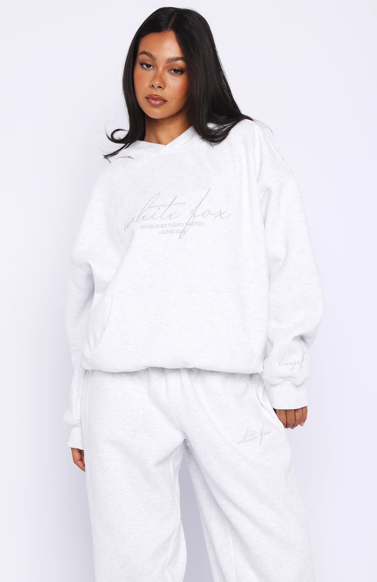 Know What You Want Oversized Hoodie Grey Marle - Image 2