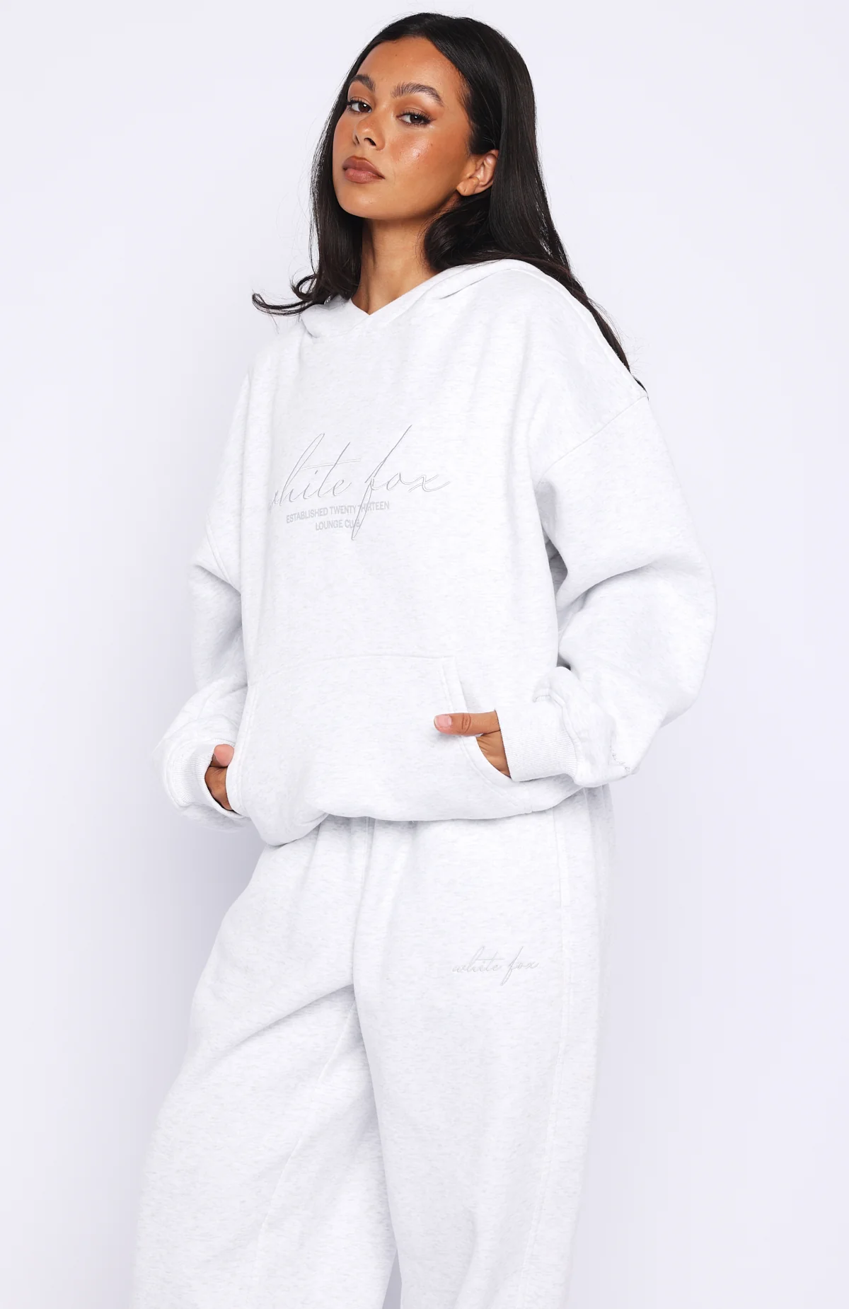 Know What You Want Oversized Hoodie Grey Marle - Image 3
