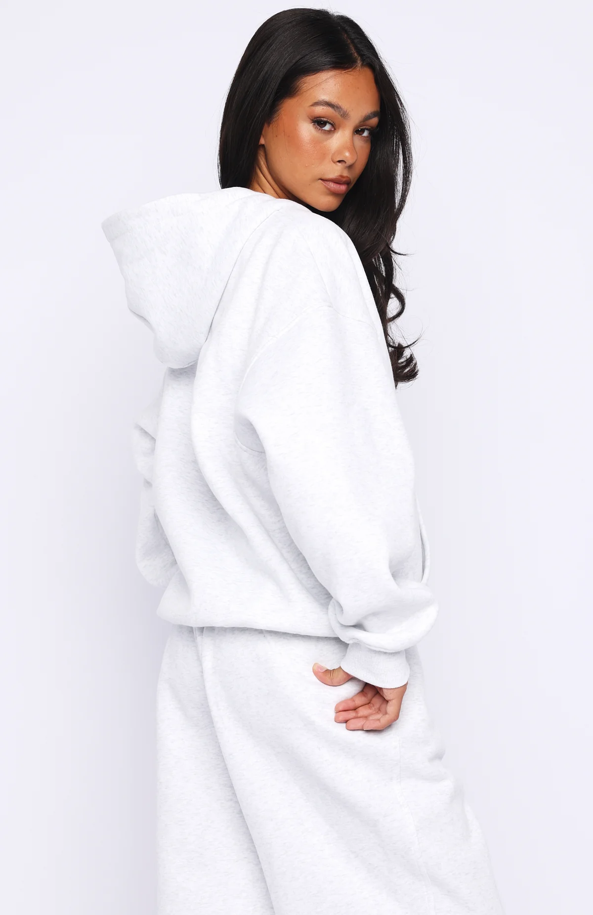 Know What You Want Oversized Hoodie Grey Marle - Image 4
