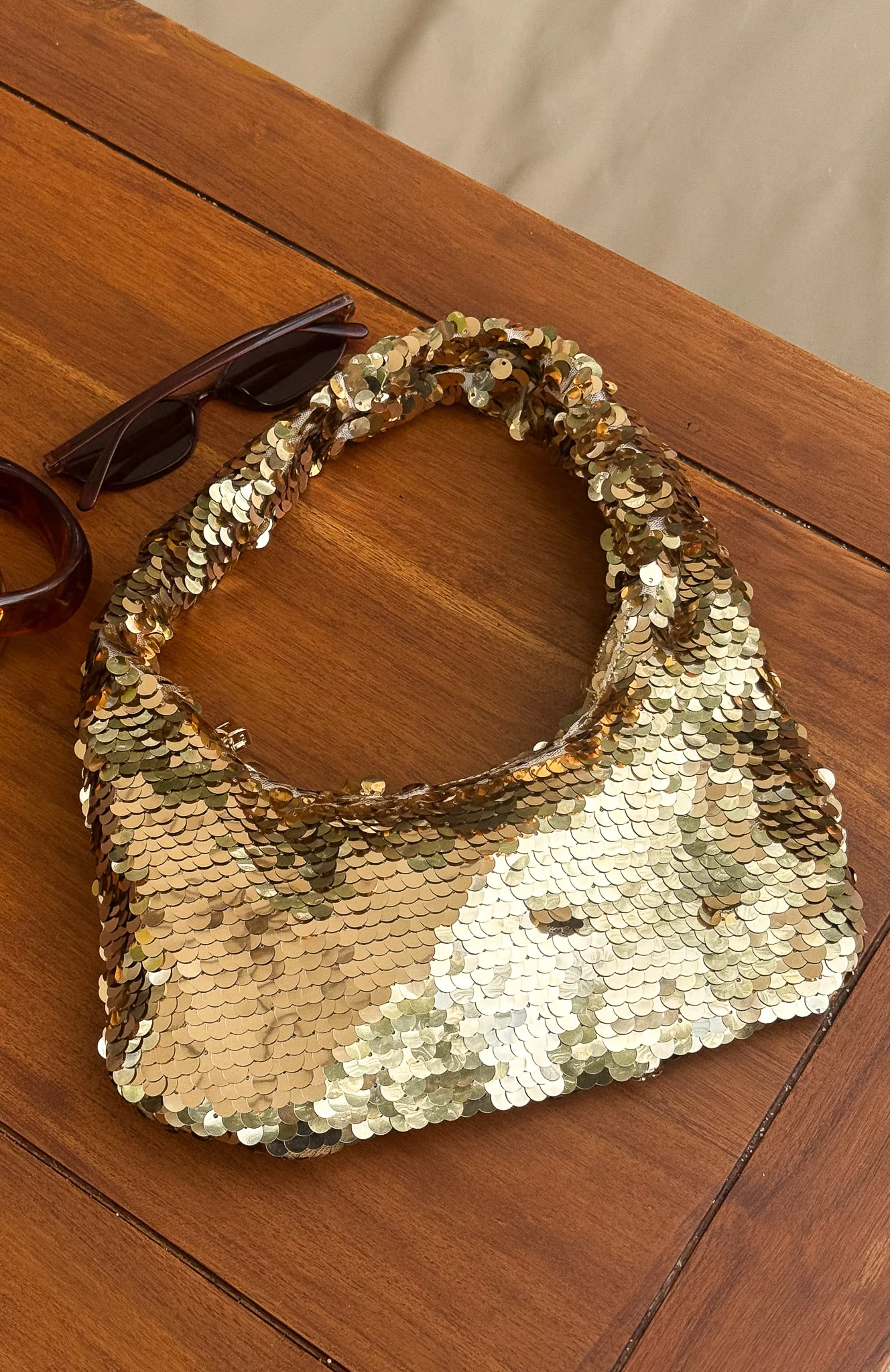 Kole Sequin Shoulder Bag Gold - Image 4
