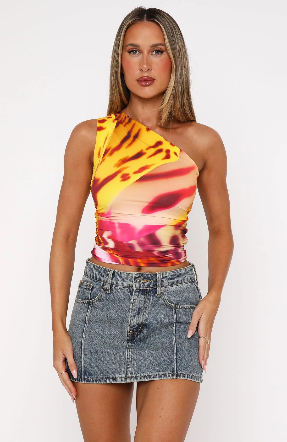 Lack Of Love One Shoulder Top Orchid Sun - Image 2