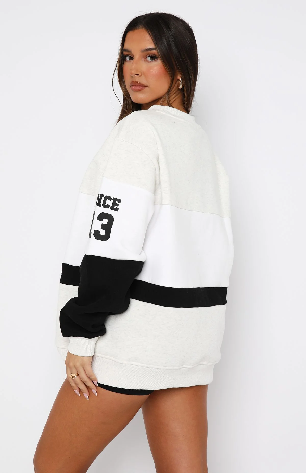 Latest And Greatest Oversized Sweater Grey Marle/Black - Image 4