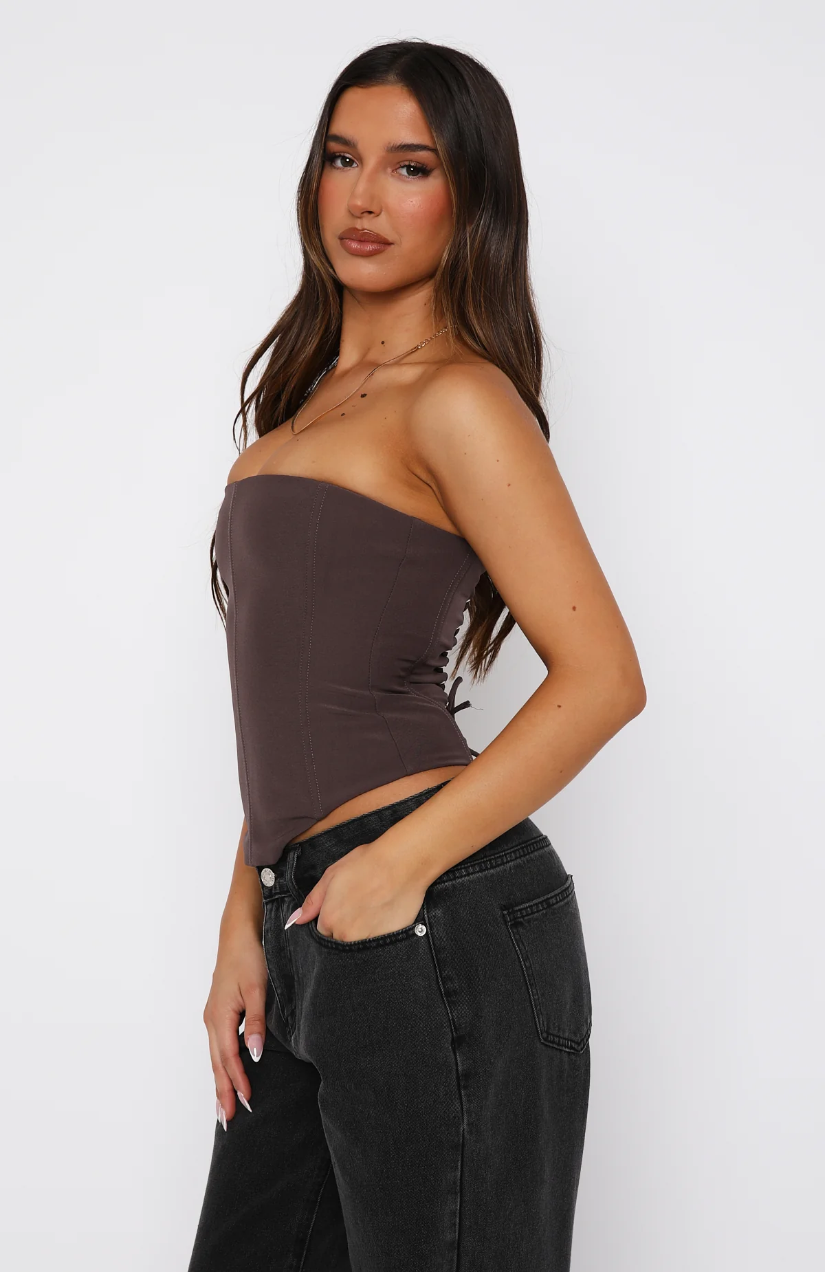 Let It Go Strapless Bustier Chocolate - Image 3