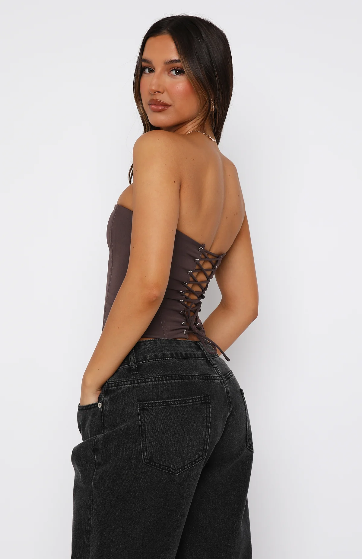 Let It Go Strapless Bustier Chocolate - Image 4