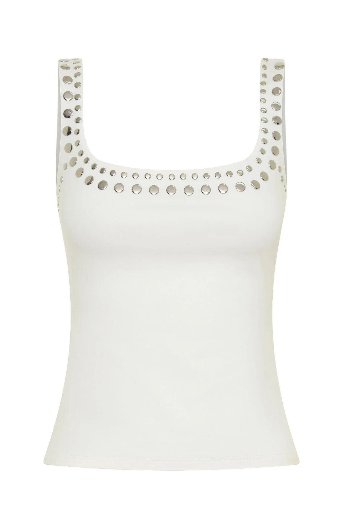Let's Play Studded Tank Top White - Image 6