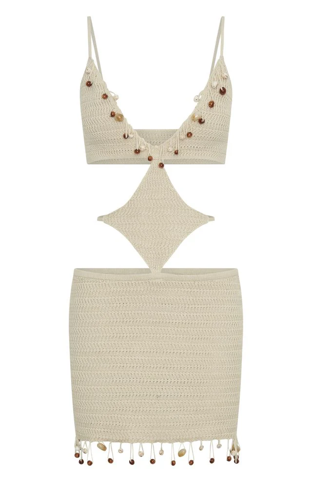 Like Magic Knit Mini Dress Oatmeal - Image 6