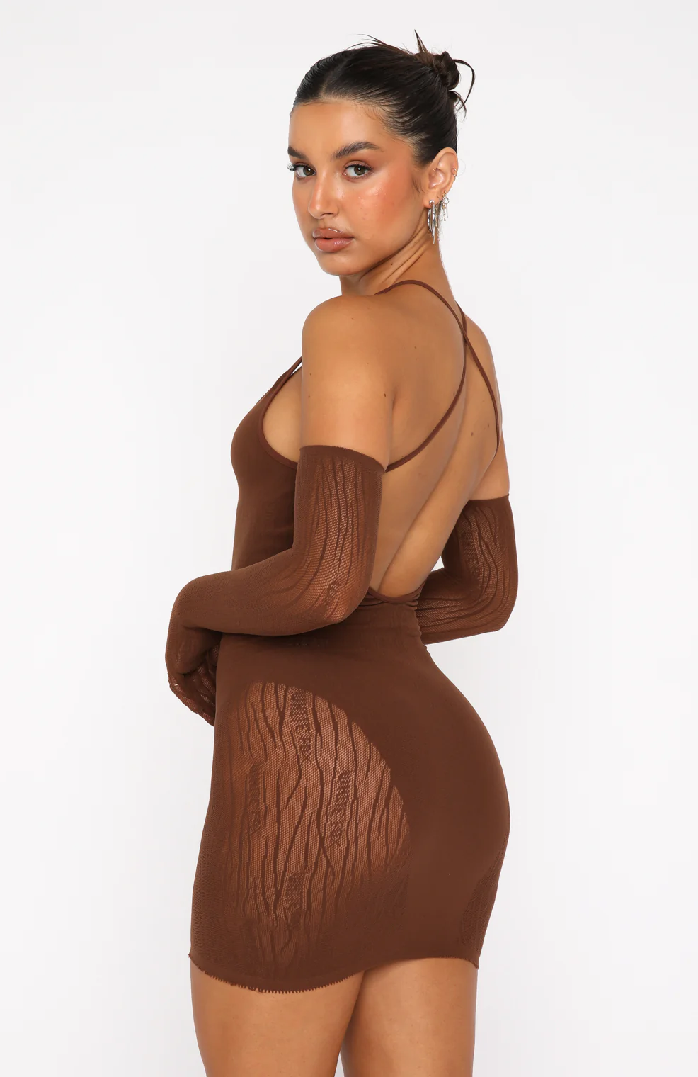 Link Up Mini Dress Chocolate - Image 4