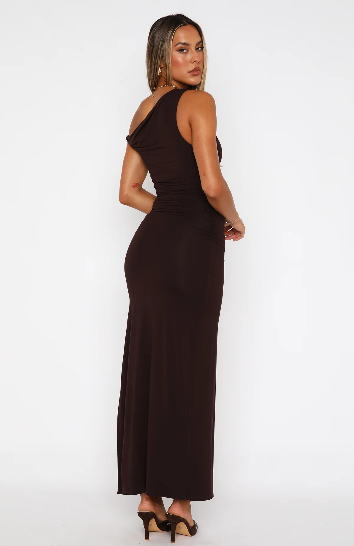 Little Bit Dramatic Maxi Dress Dark Chocolate - Image 4