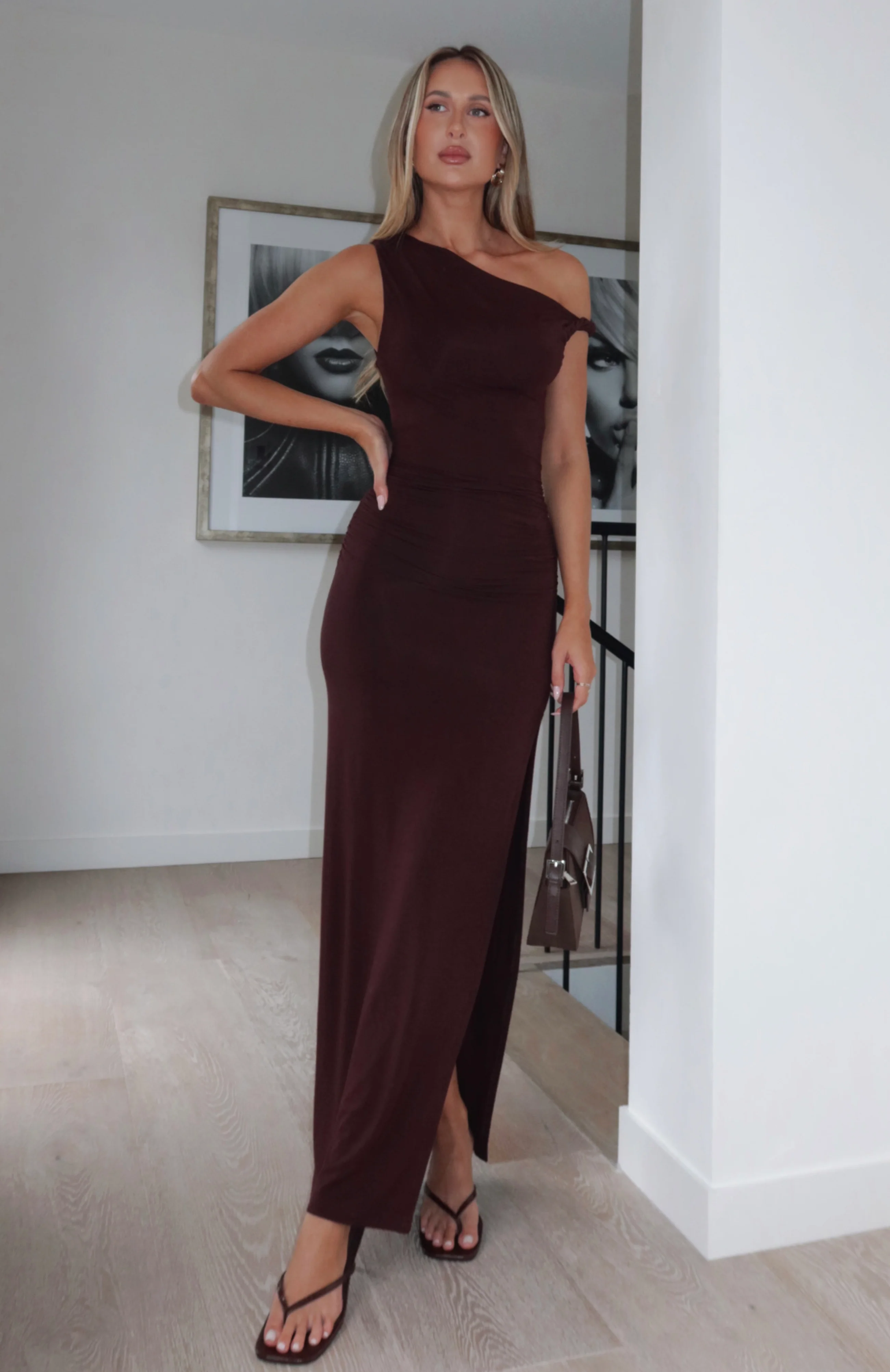 Little Bit Dramatic Maxi Dress Dark Chocolate - Image 5